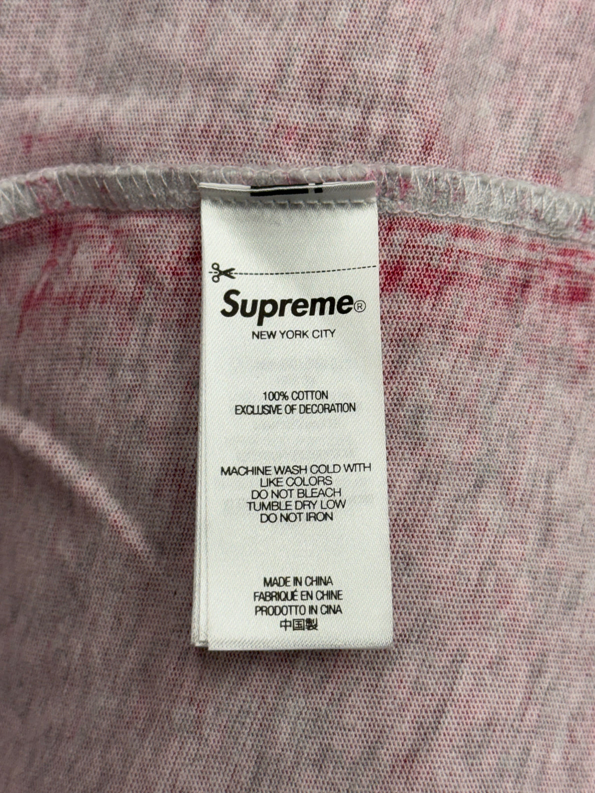 FW25 SUPREME OVERPRINT SS TOP - PINK