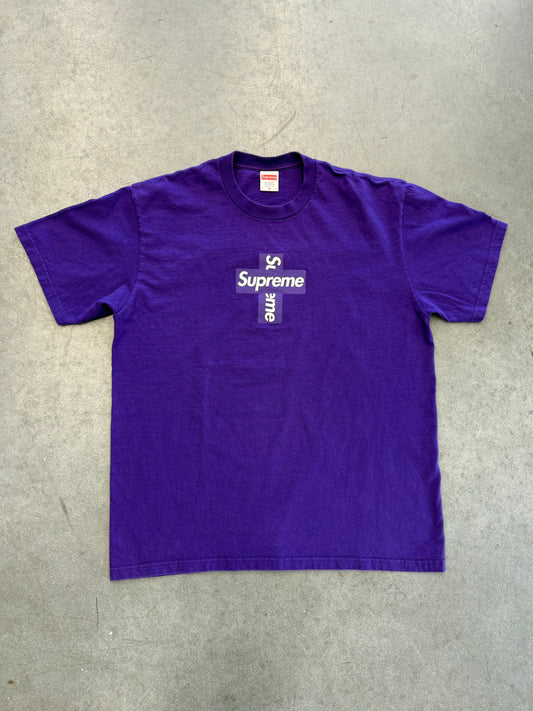FW20 SUPREME CROSS BOX LOGO TEE PURPLE