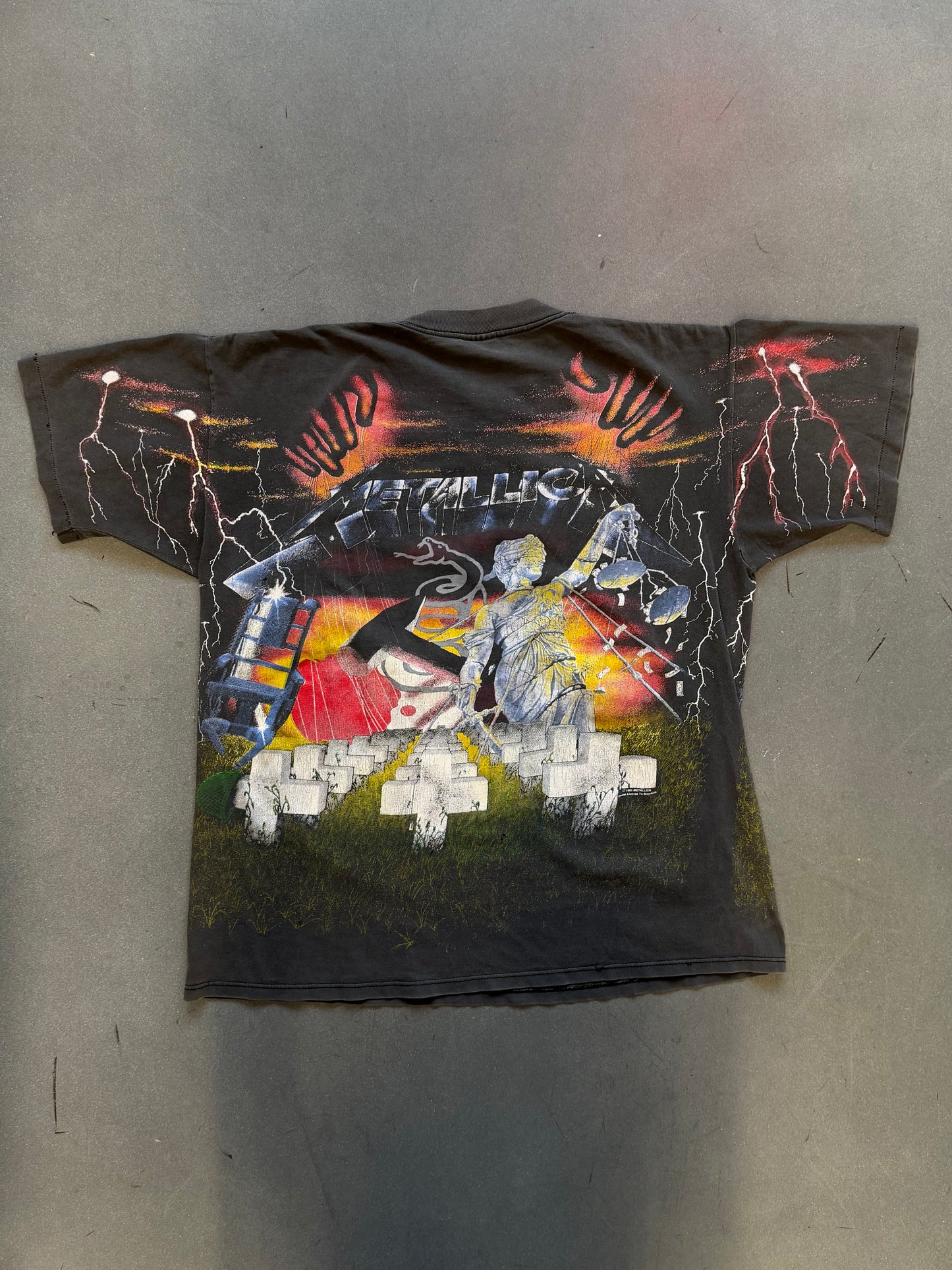 1991 METALLICA MASTER OF PUPPETS AOP TEE (WILD OATS TAG)