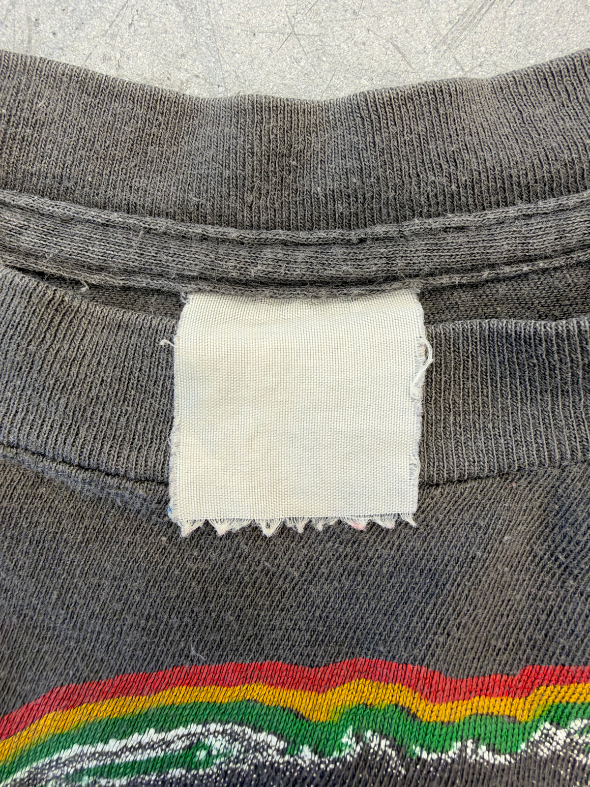 90S BOB MARLEY REGGAE KING OF THE WORLD CUT-OFF FADED TEE (FADED TAG)