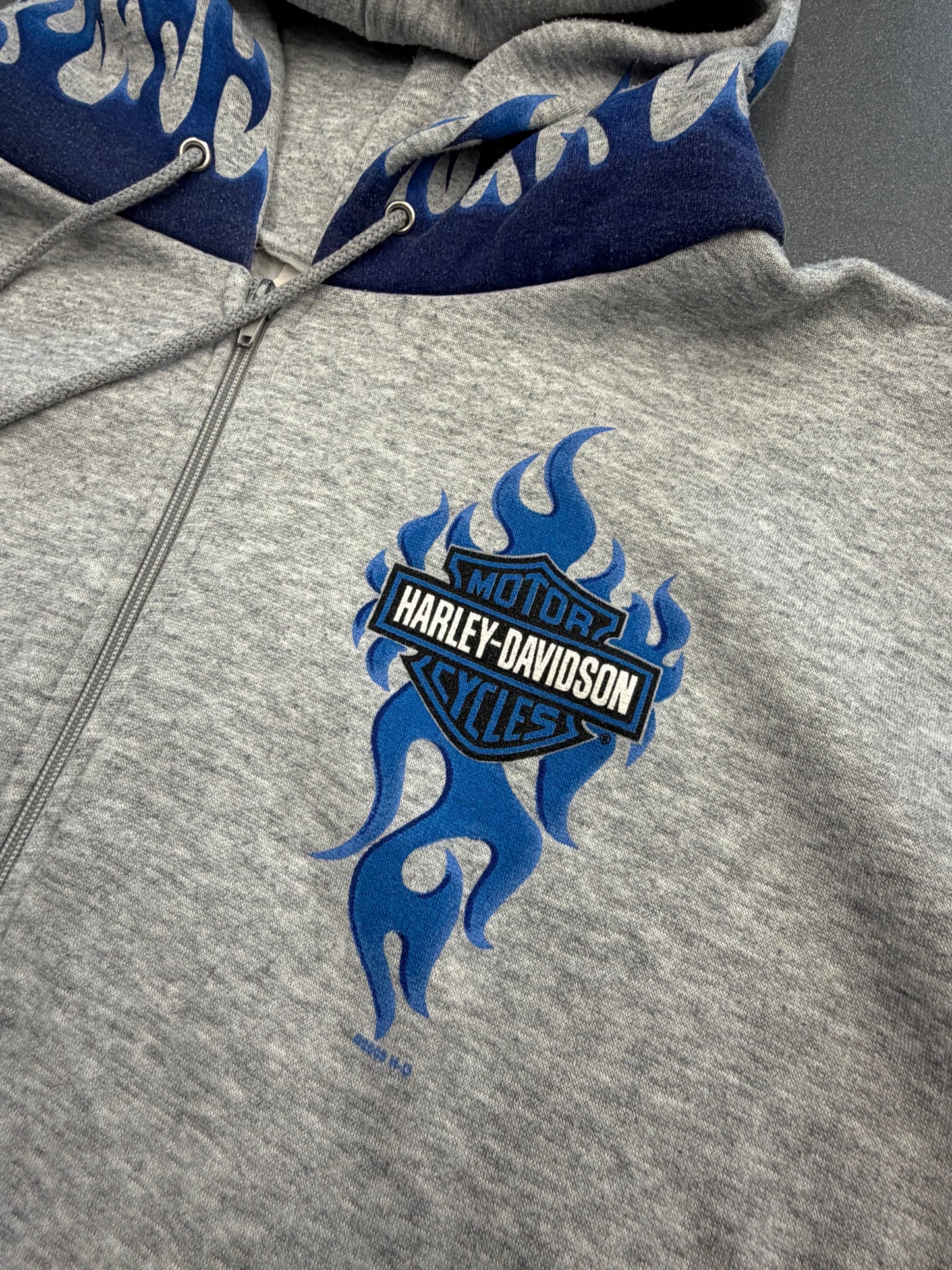 2005 HARLEY-DAVIDSON ATLANTA, GA BLUE FLAME FULL-ZIP HOODIE