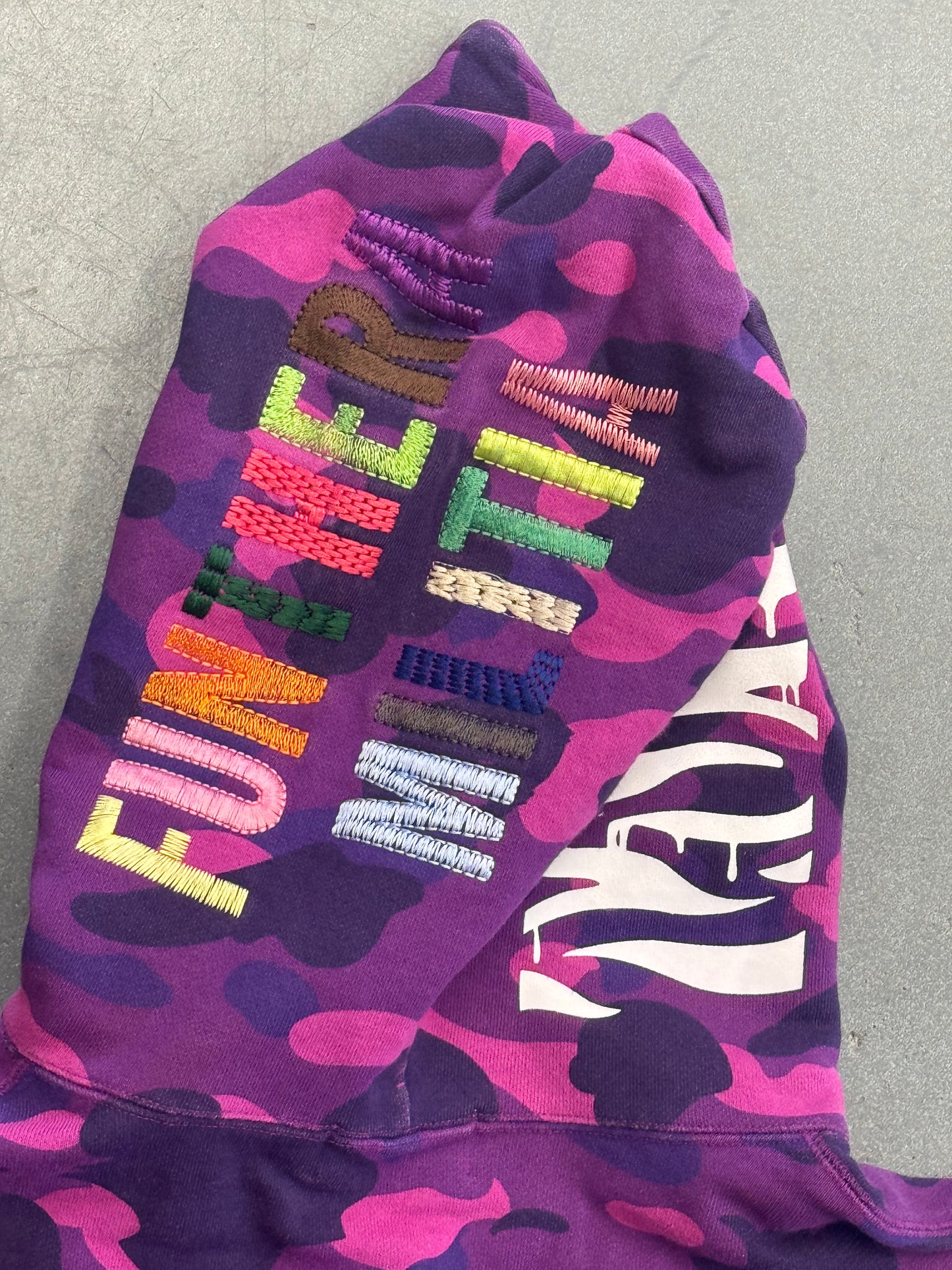 FW18 BAPE A BATHING APE COLOR CAMO TIGER FULL ZIP HOODIE - PURPLE