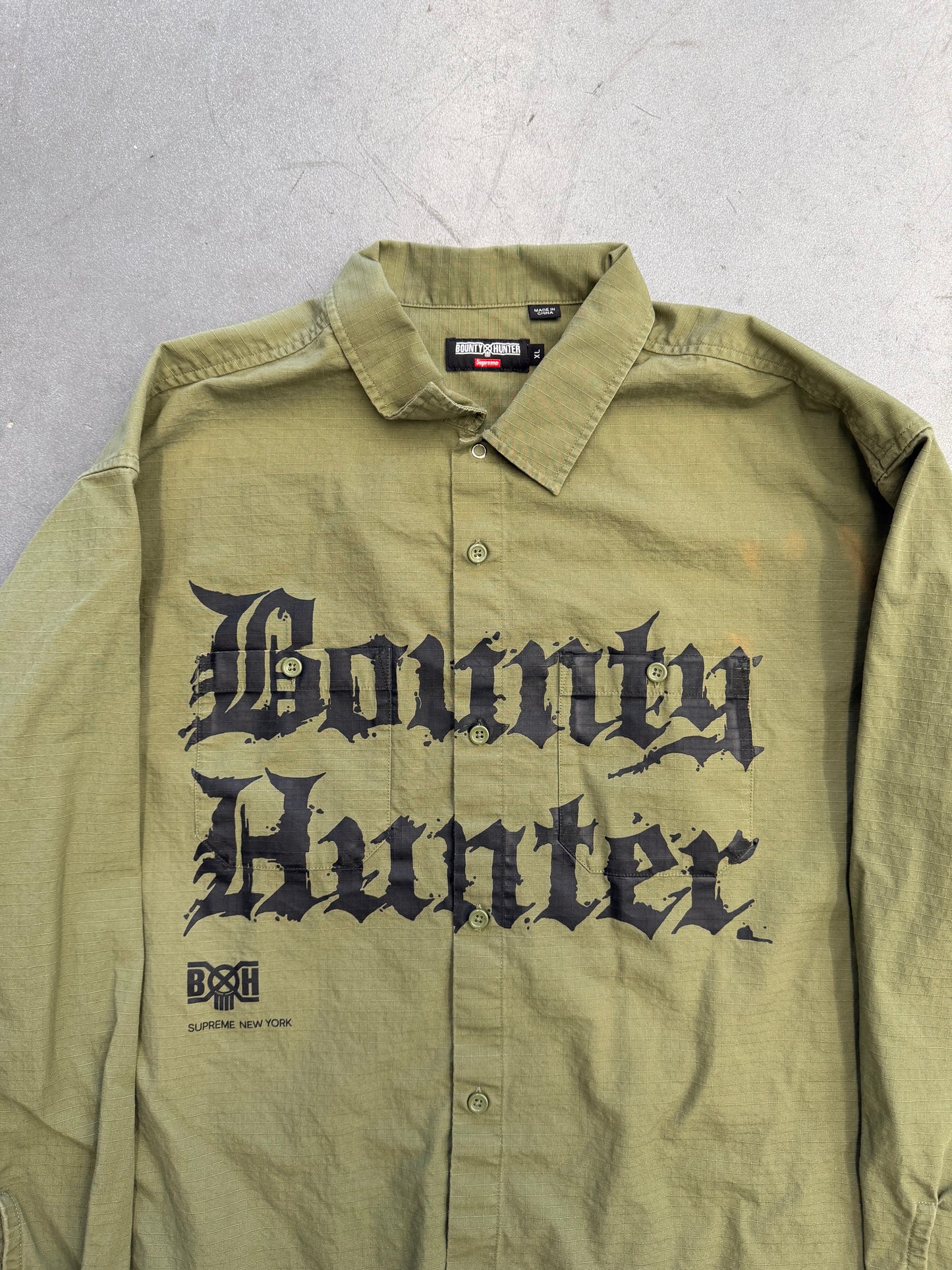 FW23 SUPREME BOUNTY HUNTER RIPSTOP SHIRT - OLIVE