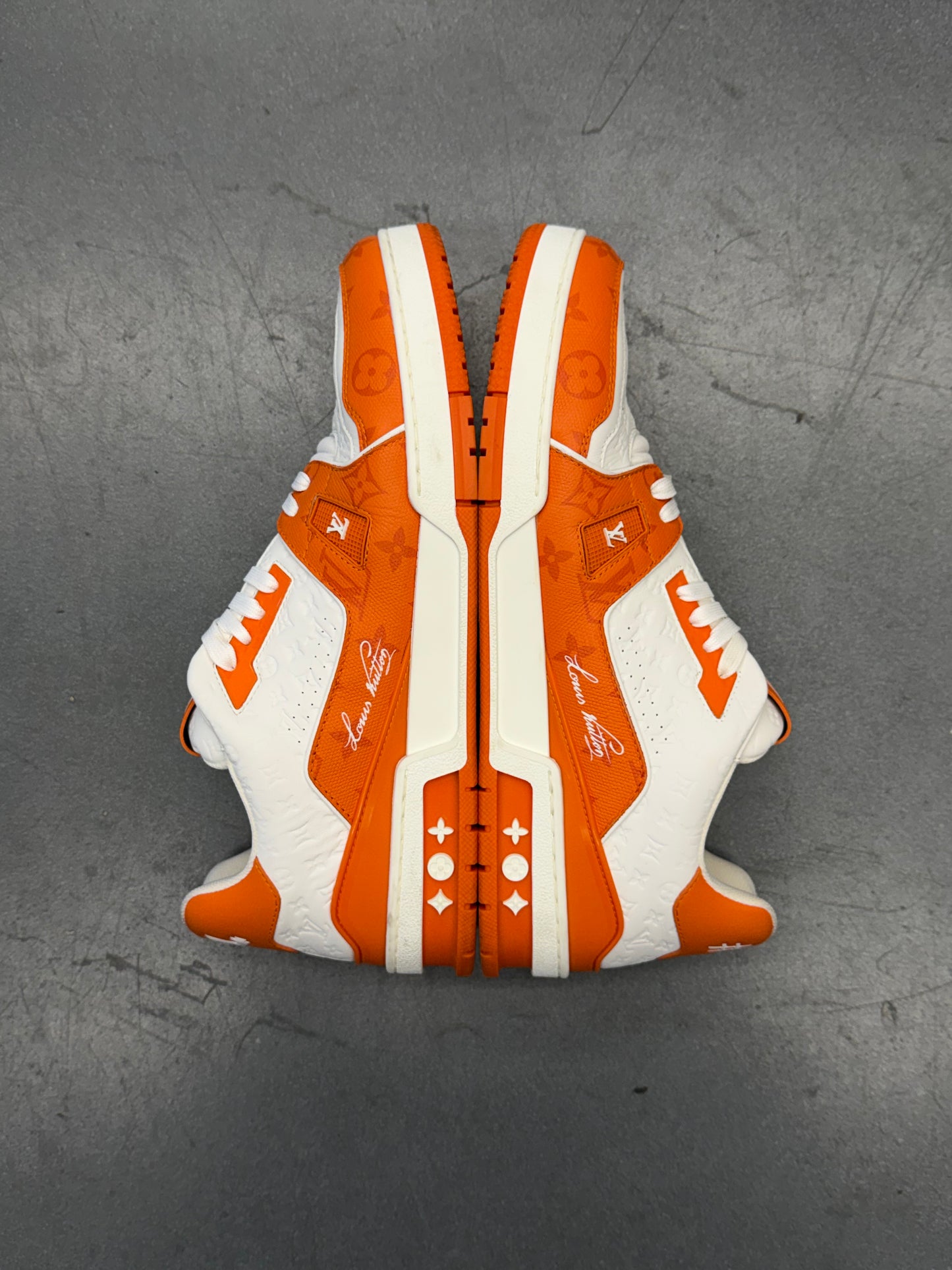 LOUIS VUITTON LV TRAINER SNEAKER - ORANGE/WHITE