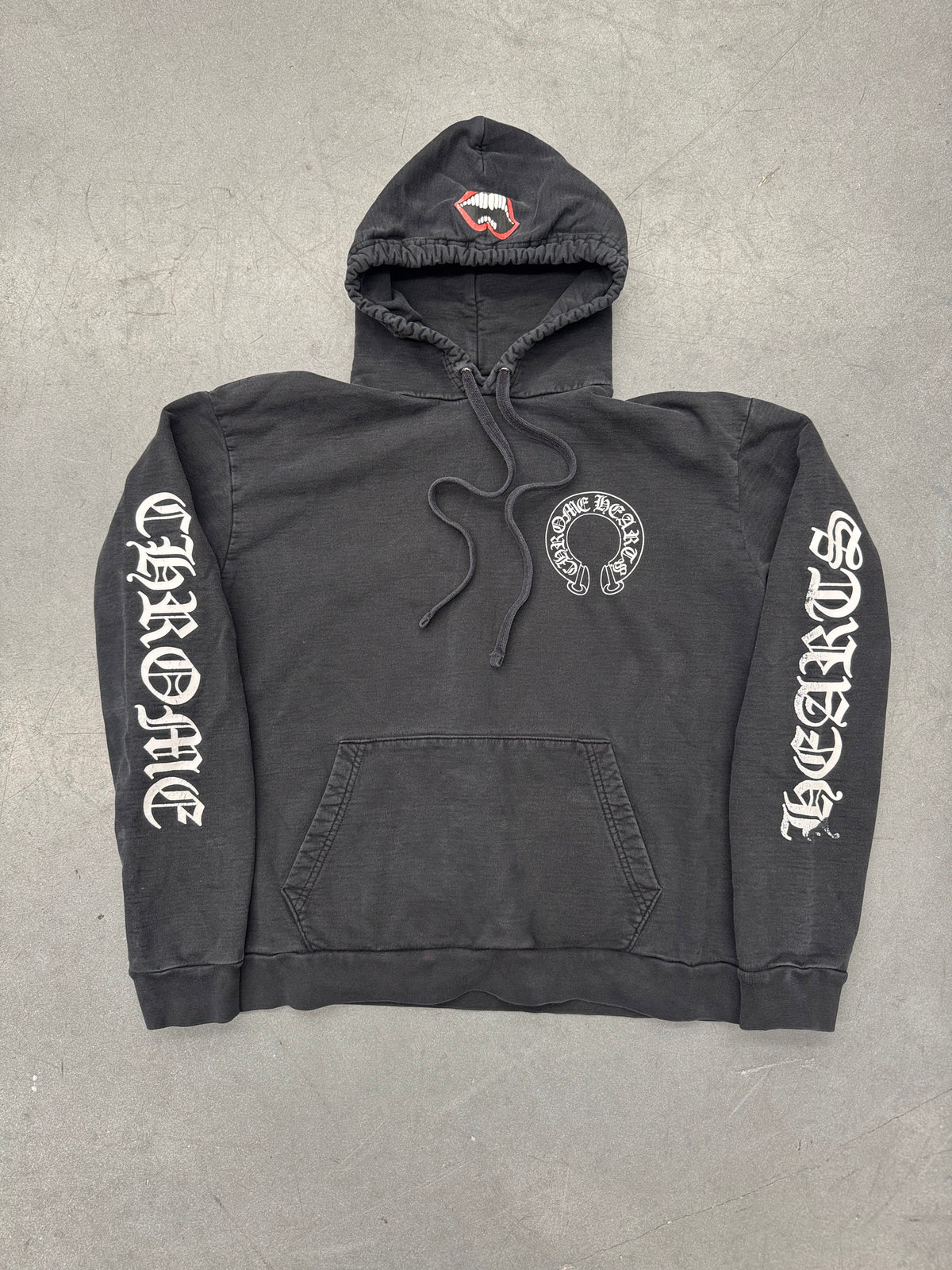 CHROME HEARTS MATTY BOY CHOMPER HORSESHOE PULLOVER HOODIE - BLACK