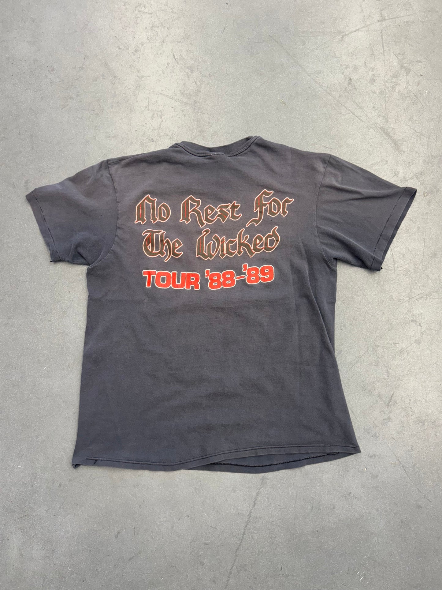 1988 OZZY OSBOURNE "NO REST FOR THE WICKED" TOUR TEE (HANES TAG)