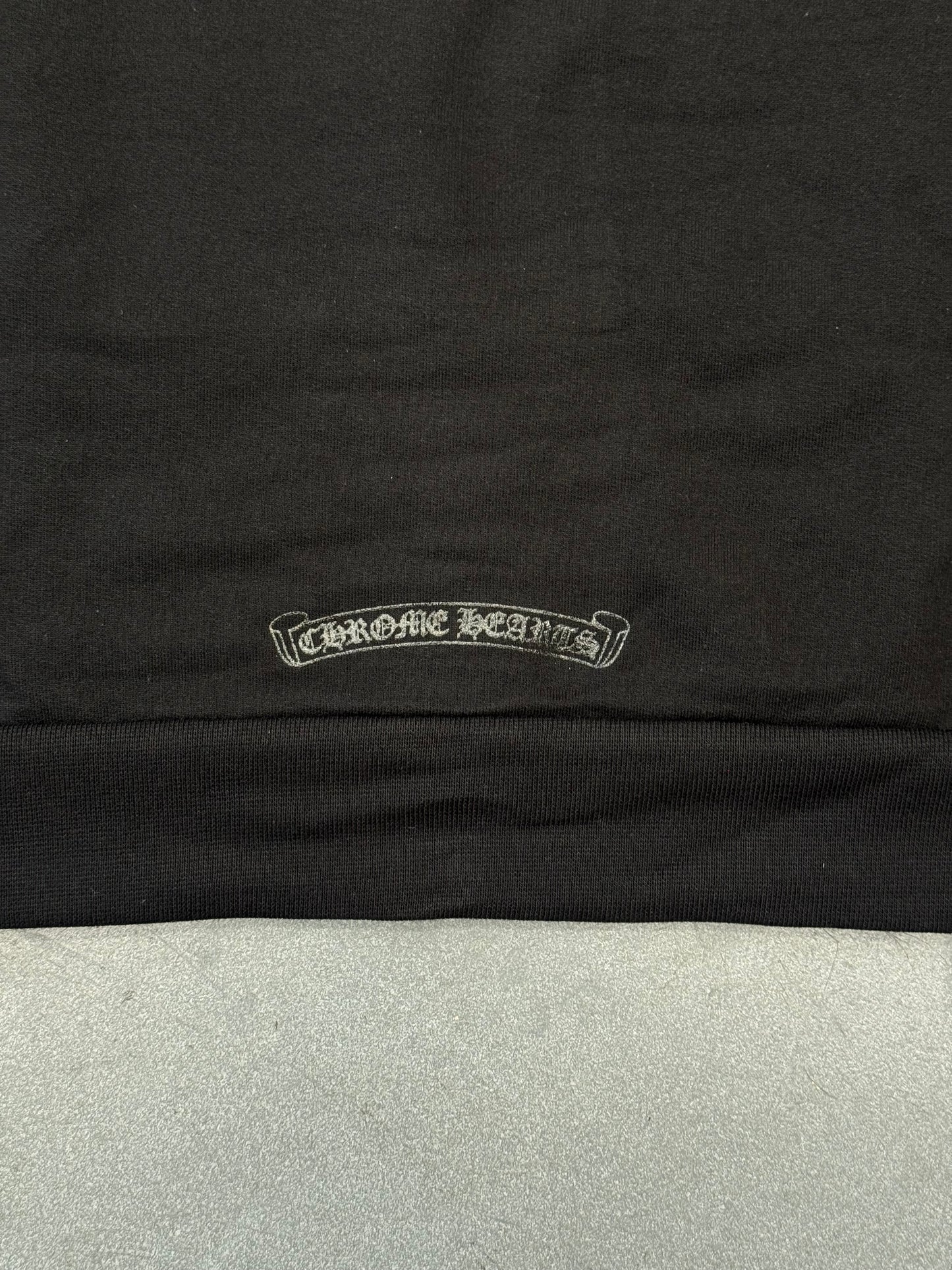 CHROME HEARTS ONLINE EXCLUSIVE TONAL BLACK HORSESHOE FLORAL PULLOVER HOODIE