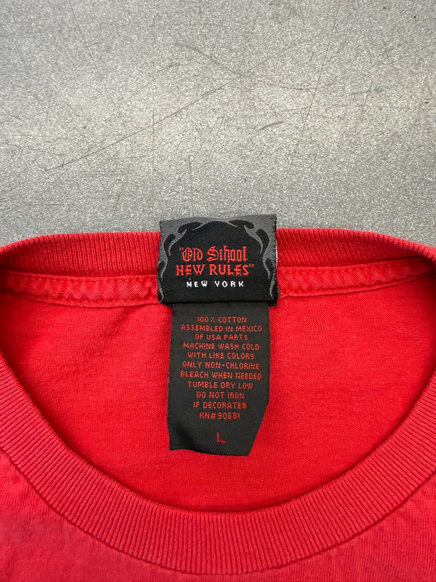 VINTAGE ORANGE COUNTY CHOPPERS TRIBAL LS TEE - RED (DOUBLE TAG)