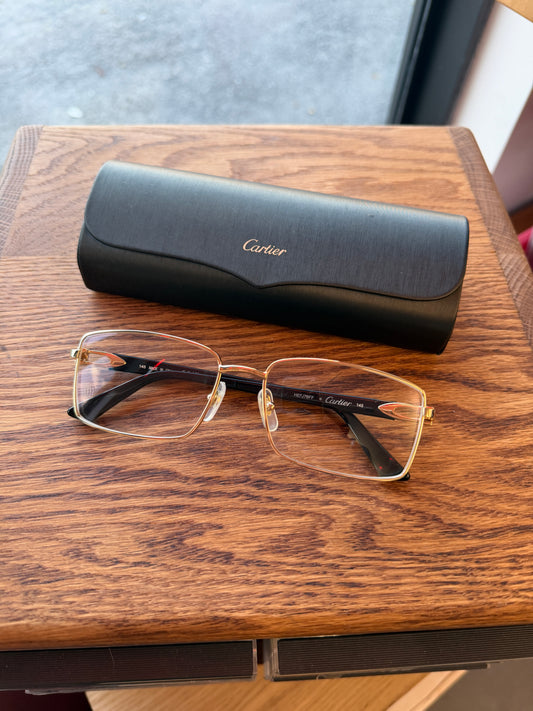 CARTIER CT0520O 001 XL RECTANGULAR OPTICAL EYE GLASSES