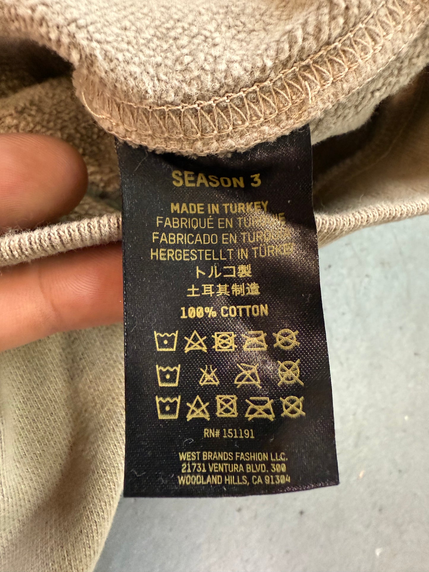 YEEZY SEASON 3 HEAVY KNIT OVERSIZED POCKET TEE - TAN (S)