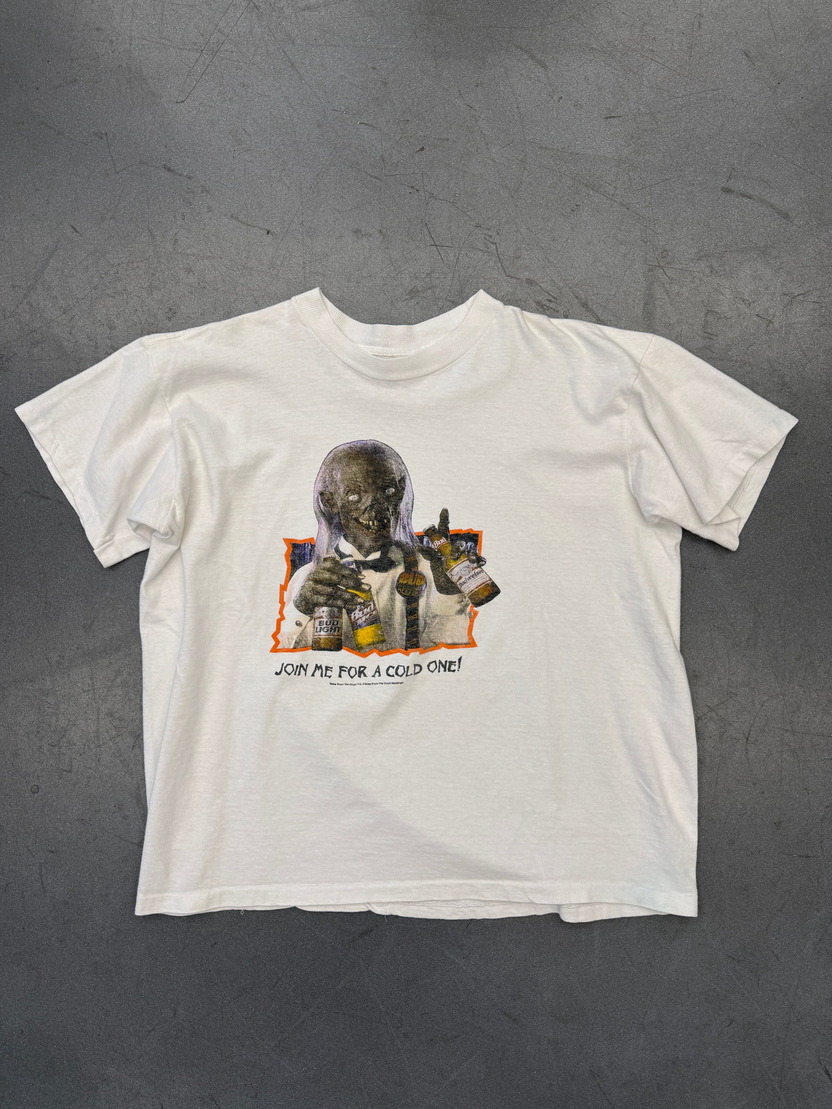 90'S TALES FROM THE CRYPT JOIN ME FOR A COLD ONE TEE (SHORT HILLS TAG)