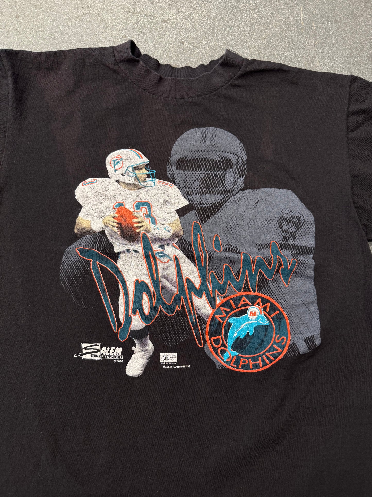 1990 SALEM SPORTSWEAR MIAMI DOLPHINS DAN MARINO TEE (DELTA TAG)