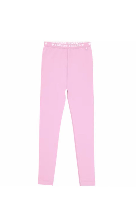 SS25 CHROME HEARTS LOGO LEGGINGS - BABY PINK (NEW IN BOX)