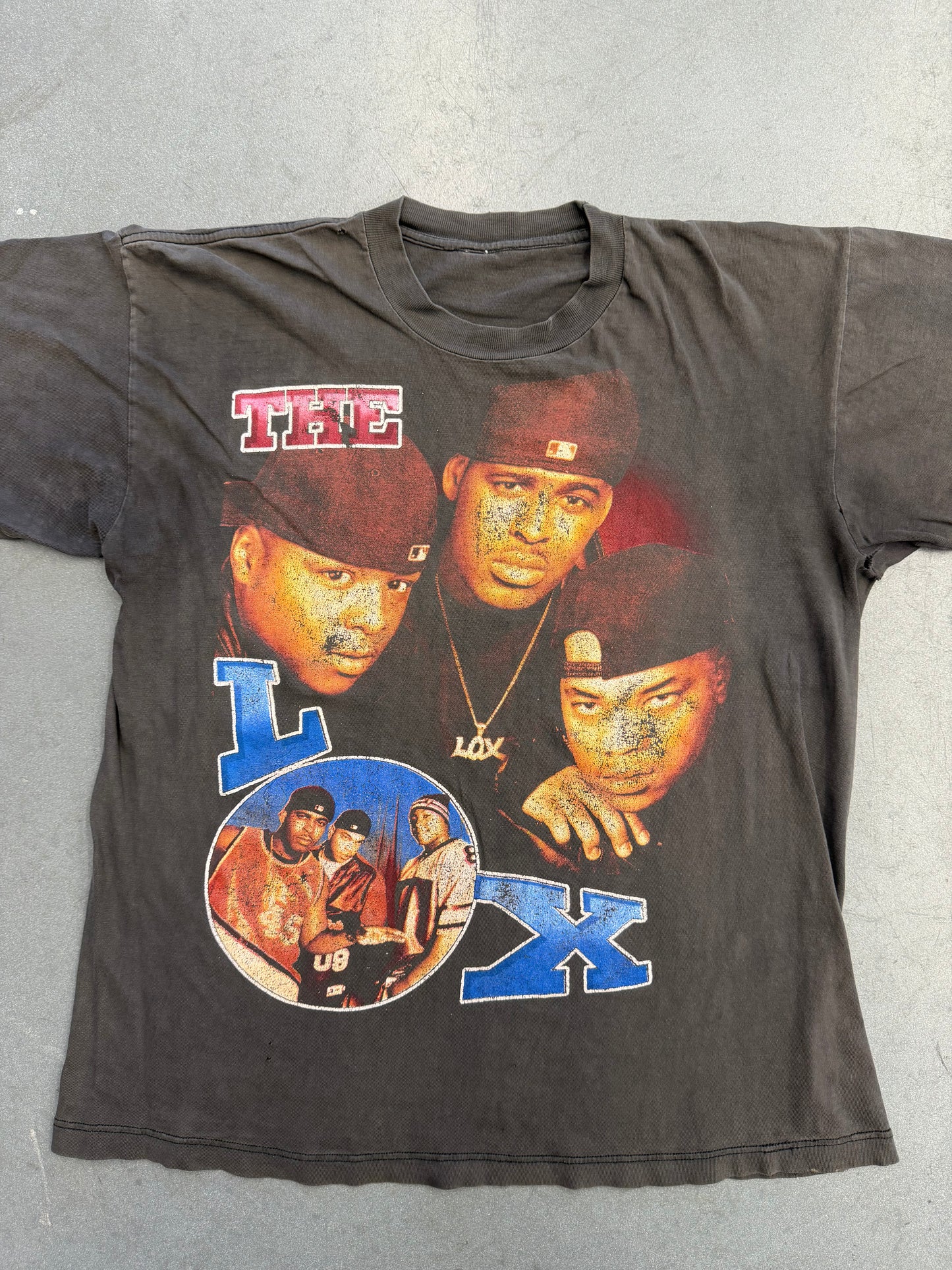 90S THE LOX "MONEY, POWER & RESPECT" BOOTLEG RAP TEE (PULLED TAG)