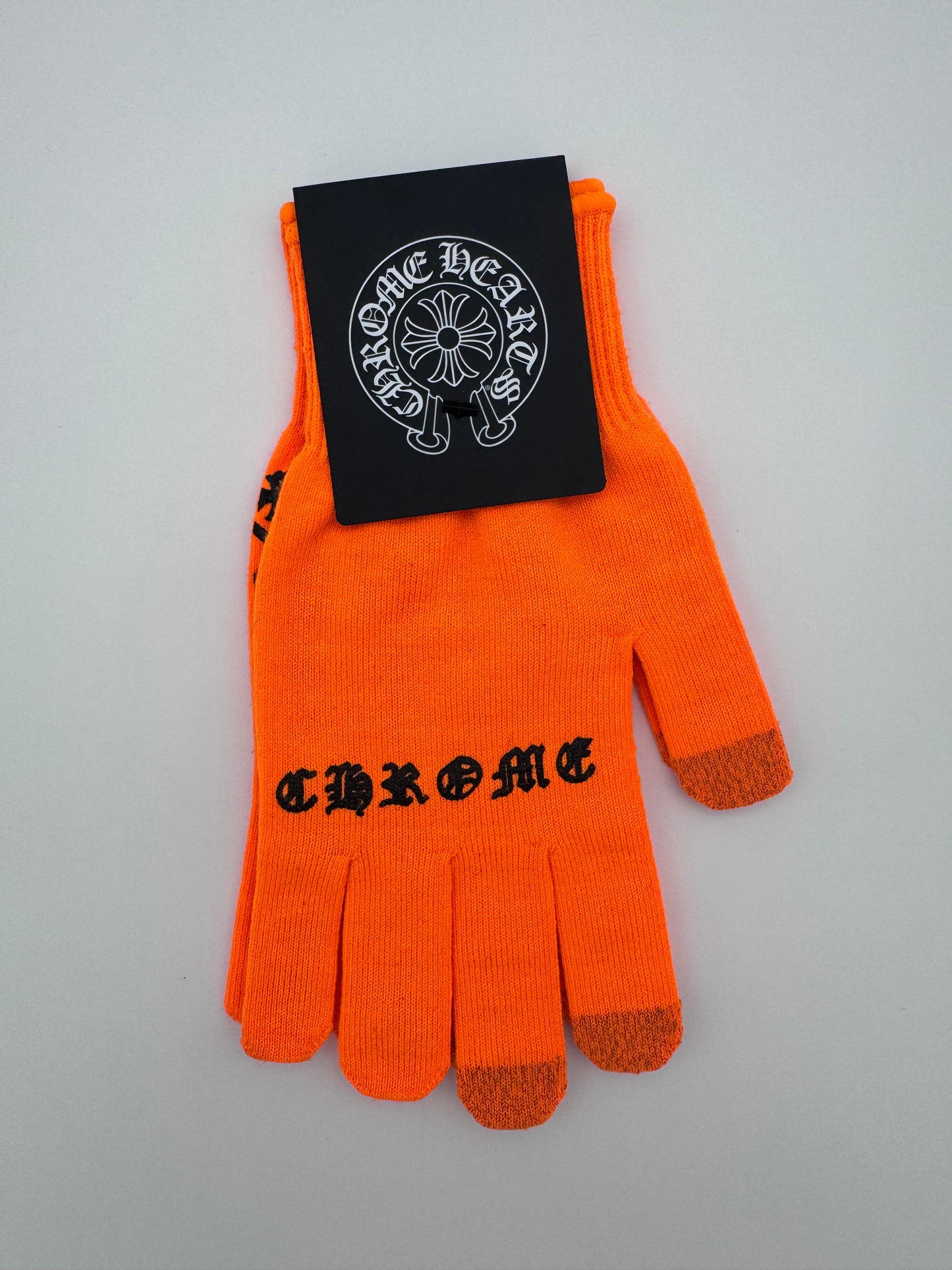 CHROME HEARTS ORANGE CHECKMATE WORK GLOVES (NEW)