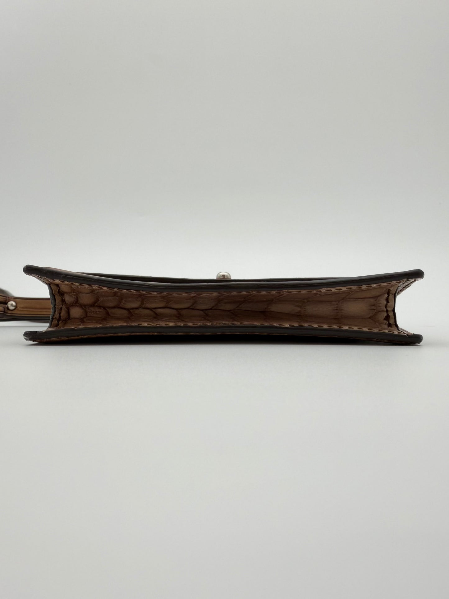 BRUNELLO CUCINELLI CROCODILE SMALL CRISSCROSS BAG
