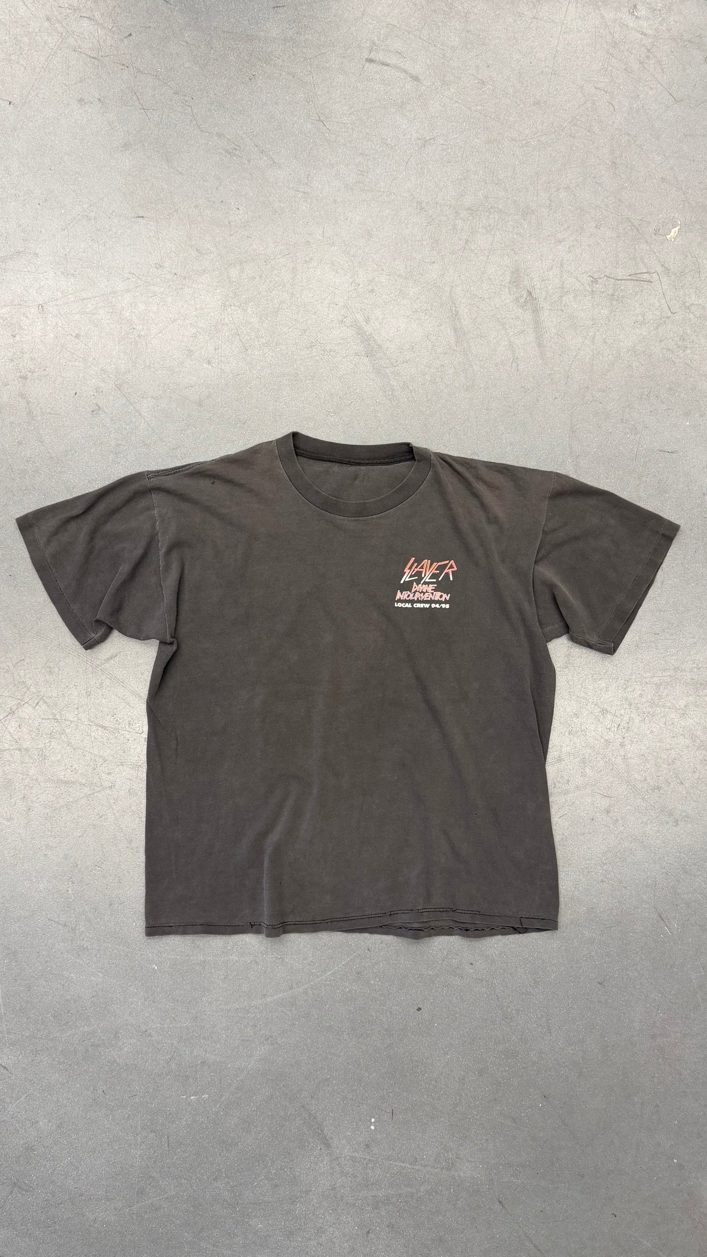 1994 SLAYER "DIVINE INTOURVENTION" LOCAL CREW 94/95 TEE (PULLED TAG)