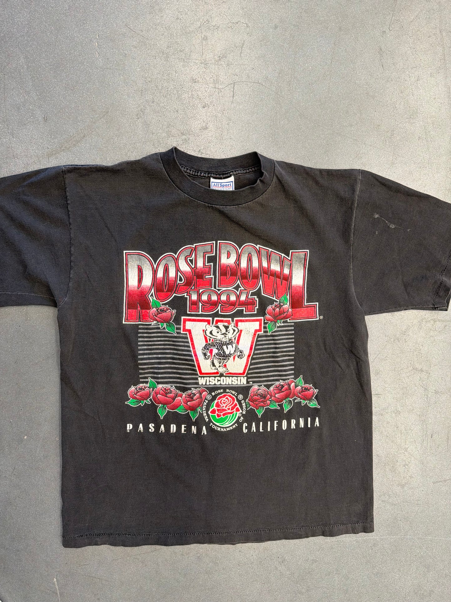 1994 WISCONSIN ROSE BOWL PASADENA CALIFORNIA TEE (ALL SPORT TAG)