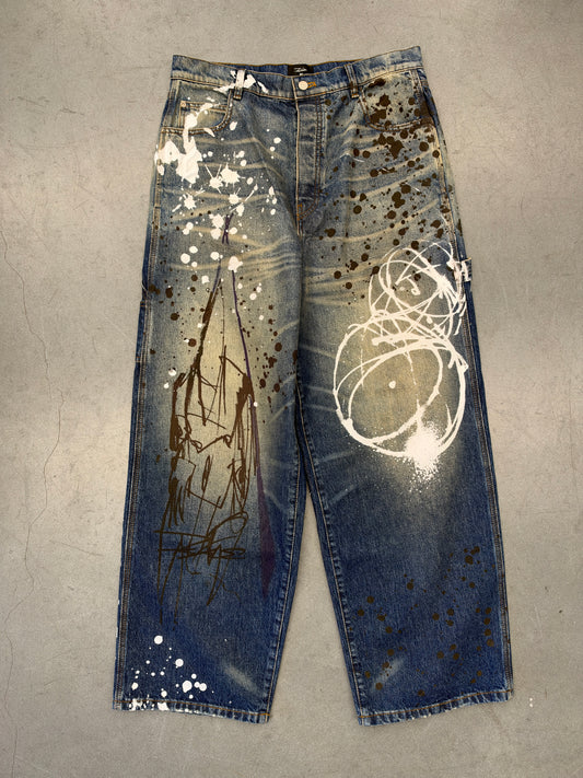 MARC JACOBS FUTURA PAINTED OVERSIZED JEANS