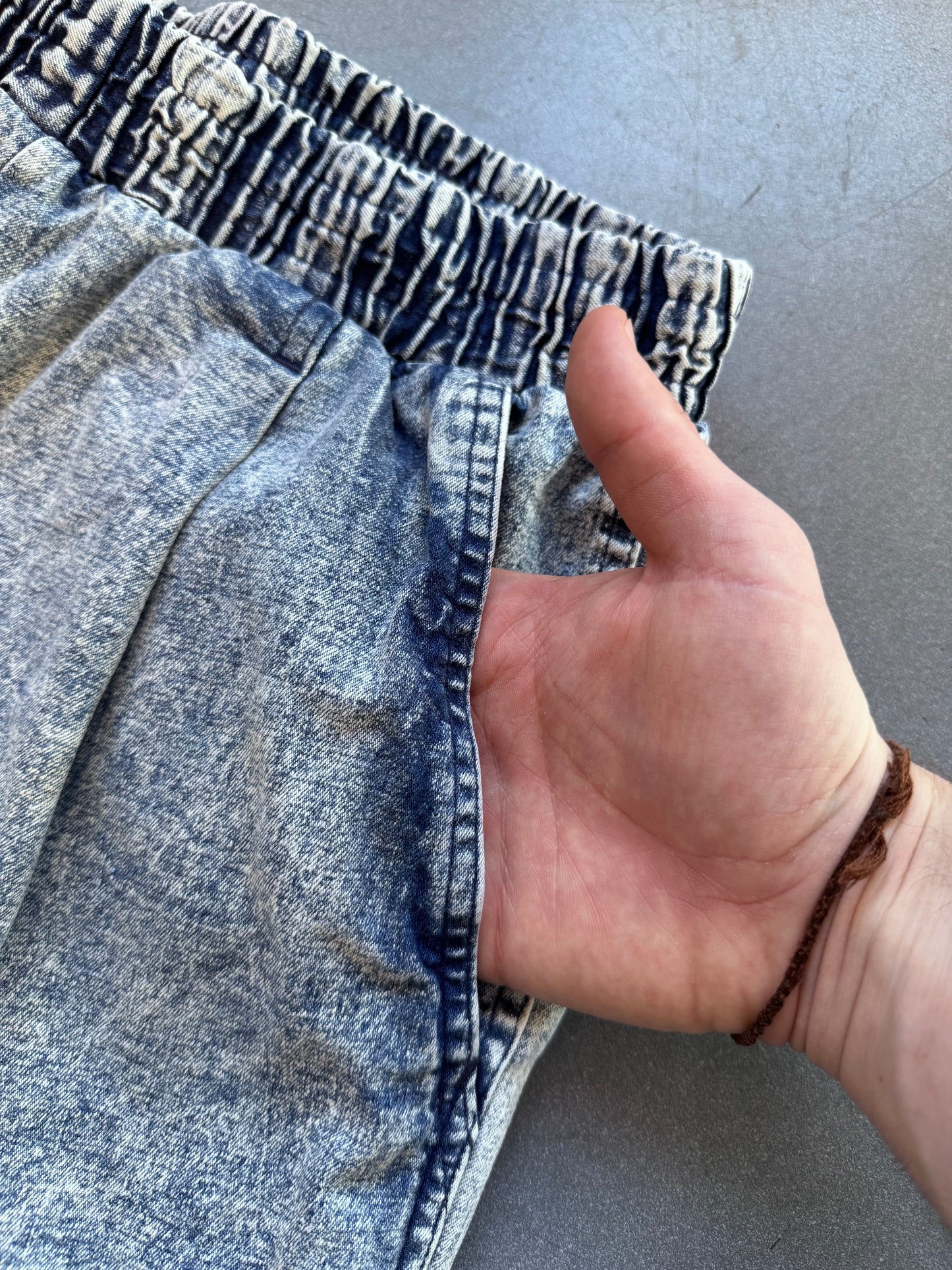 1990 NIKE AIR TECH CHALLENGE COURT DENIM TENNIS SHORTS ANDRE AGASSI