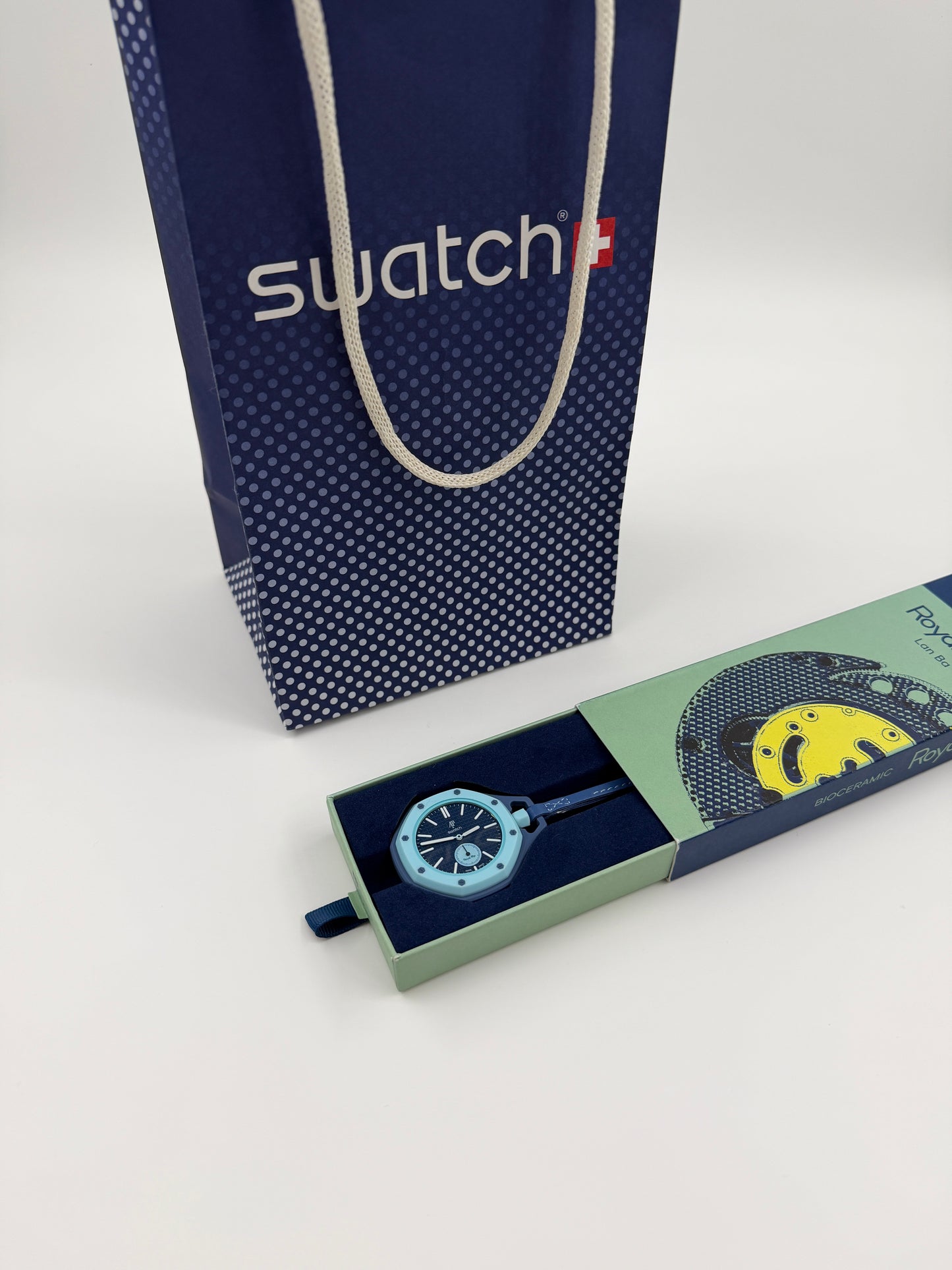 SWATCH X AUDEMARS PIGUET BIOCERAMIC ROYAL POP SAVONNETTE LAN BA - BLUE