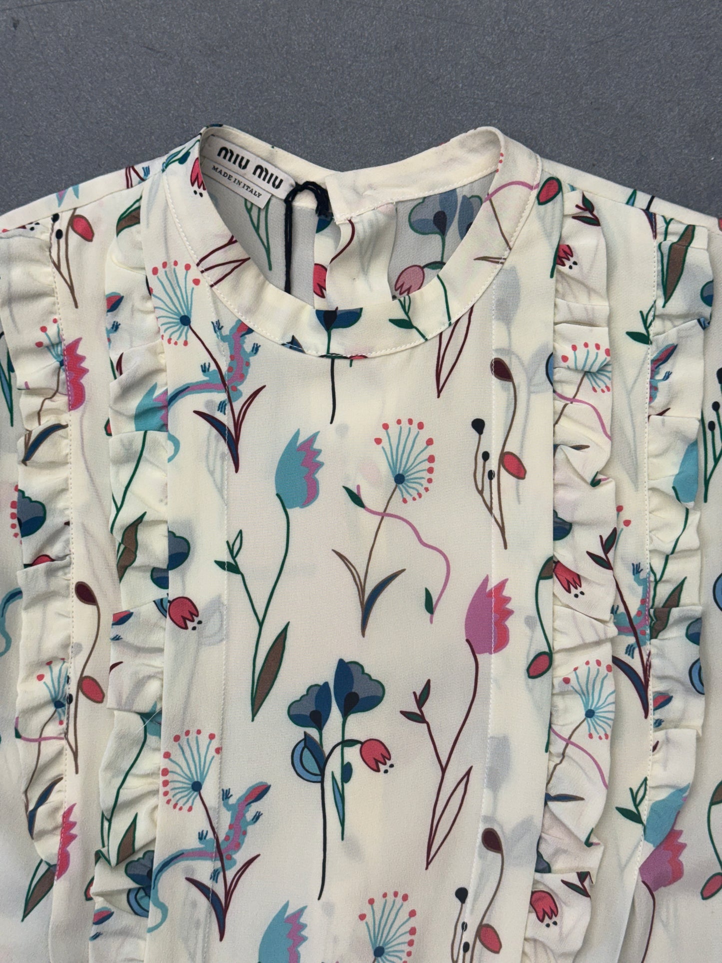 2014 MIU MIU SILK FLORAL TOP