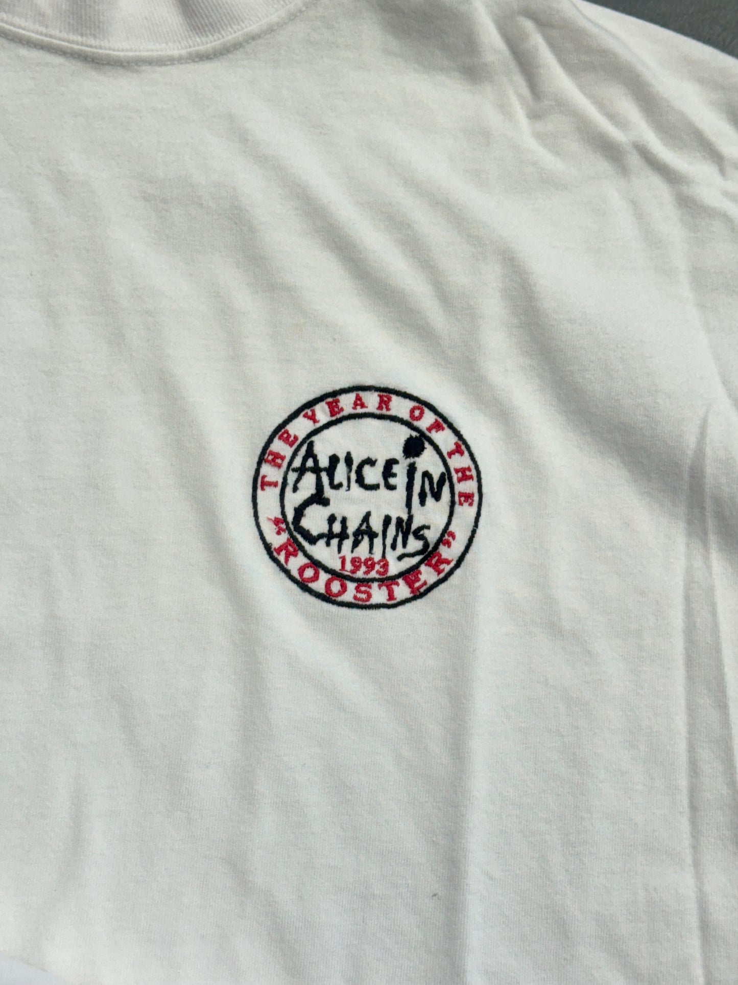 1993 ALICE IN CHAINS "THE YEAR OF THE ROOSTER" EMBROIDERED LS MOCK NECK TEE