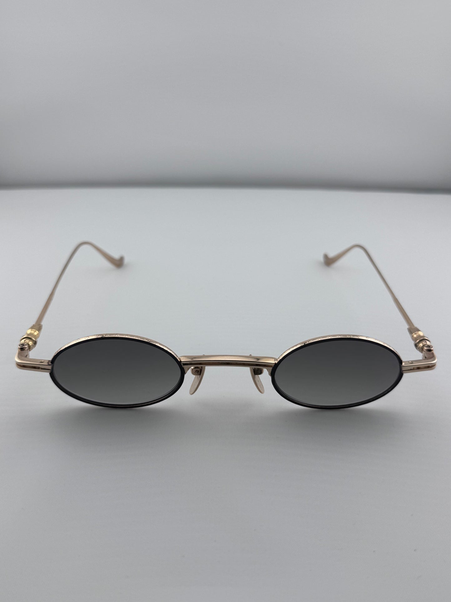 CHROME HEARTS ‘LUX’ GOLD PLATED OVAL SUNGLASSES