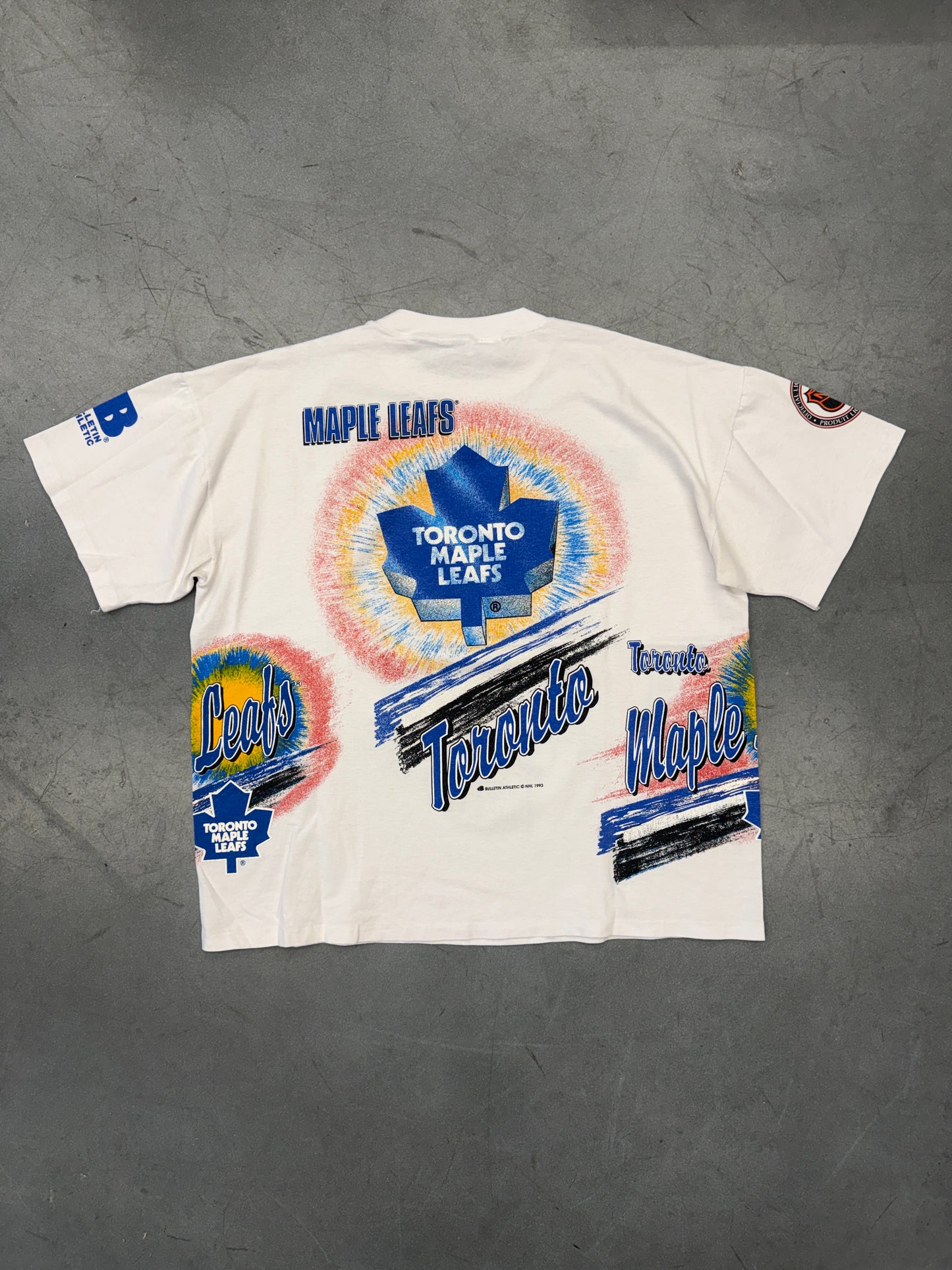 1993 BULLETIN ATHLETIC TORONTO MAPLE LEAFS WRAP AROUND TEE
