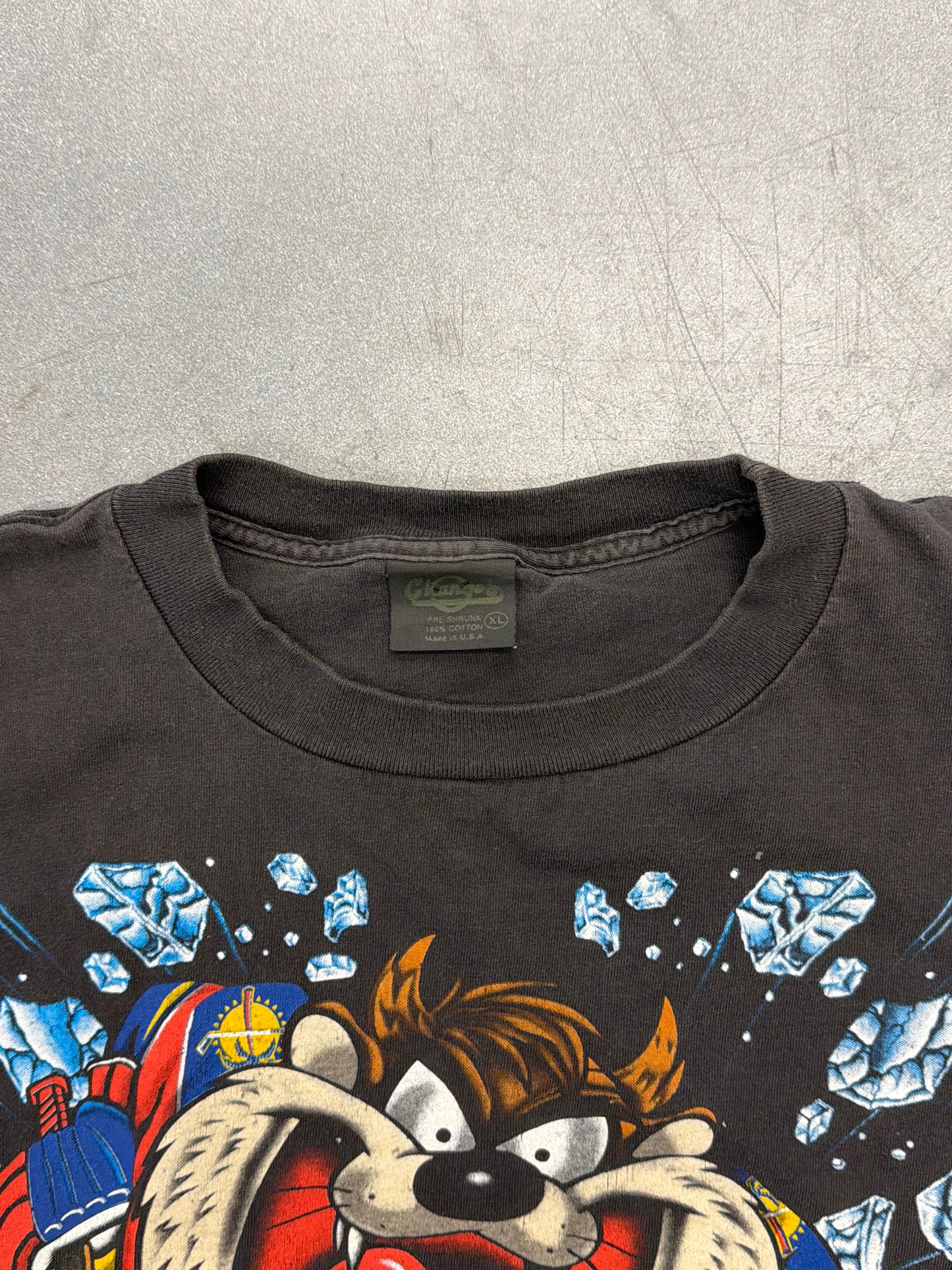 1993 FLORIDA PANTHERS TAZ BREAKING ICE TEE (CHANGE'S TAG)