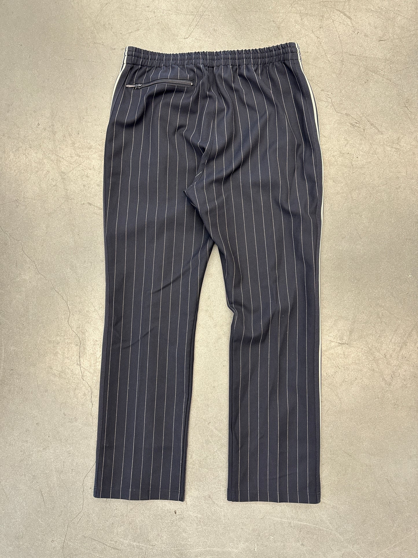 NEEDLES X KITH PINSTRIPE TRACK PANTS - BLUE