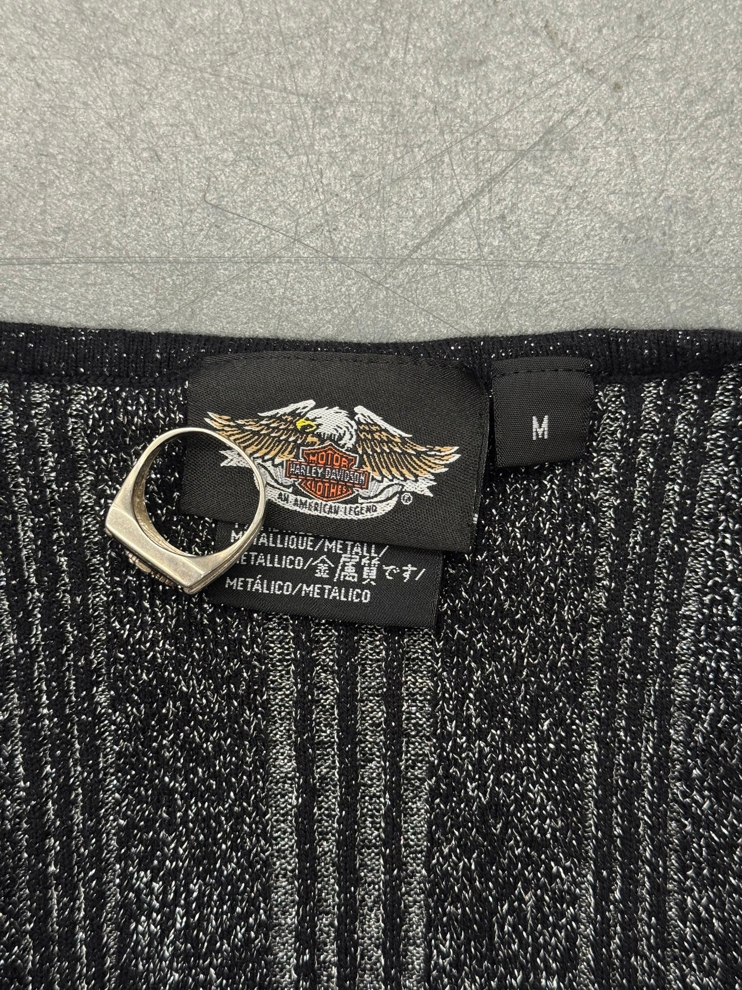 VINTAGE WOMEN'S HARLEY-DAVIDSON METALLIC KNIT SWEATER