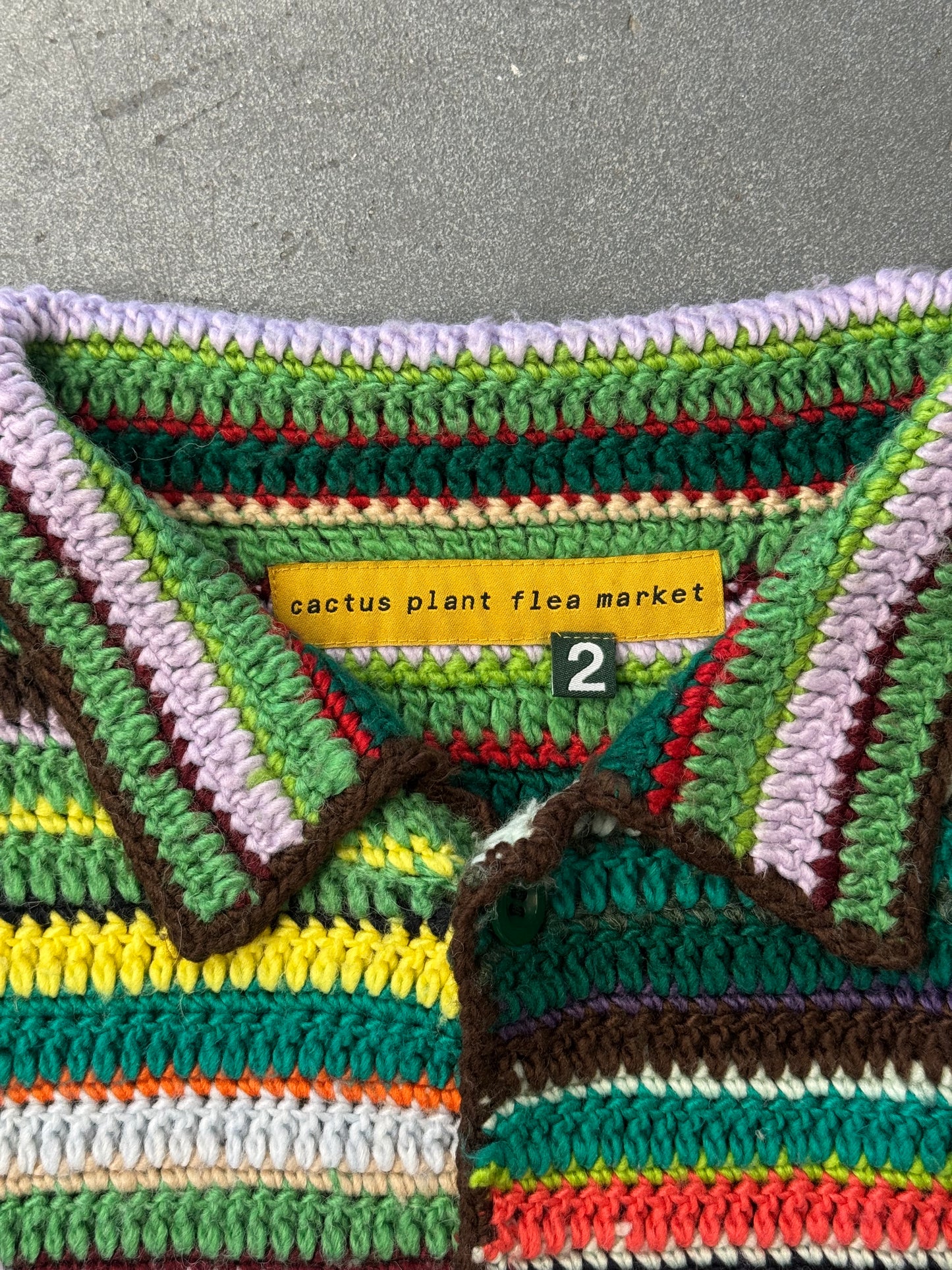 CACTUS PLANT FLEA MARKET CROCHET KNIT CARDIGAN