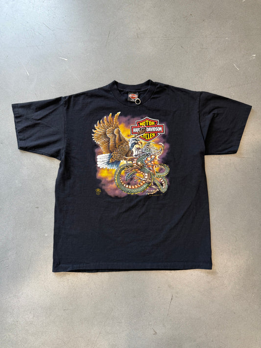 1988 HOLOUBEK HARLEY-DAVIDSON EAGLE VS DRAGON LAS VEGAS TEE (BLACK HARLEY TAG0