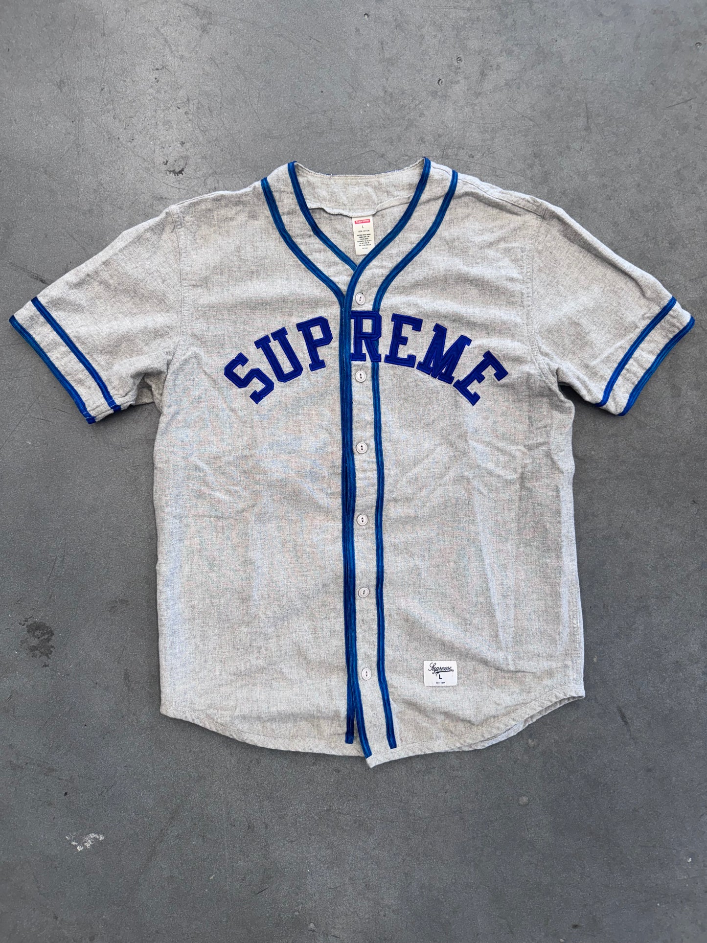 SS10 SUPREME BASEBALL JERSEY GRAY/BLUE