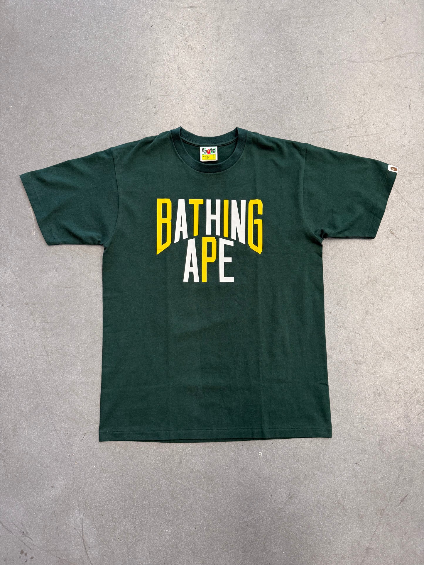 SS23 BAPE COLORS NYC LOGO TEE - GREEN (L) (NEW IN BAG)