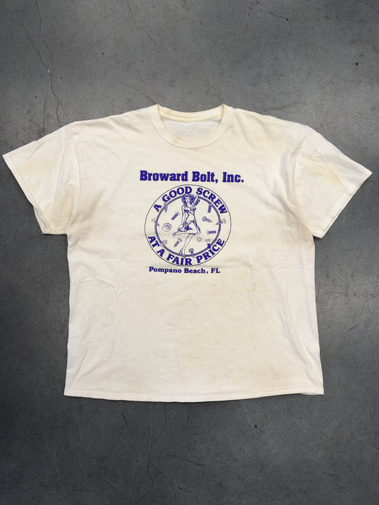 2000'S BROWARD BOLT, INC POMPANO BEACH, FL "A GOOD SCREW AT A GOOD PRICE" T-SHIRT