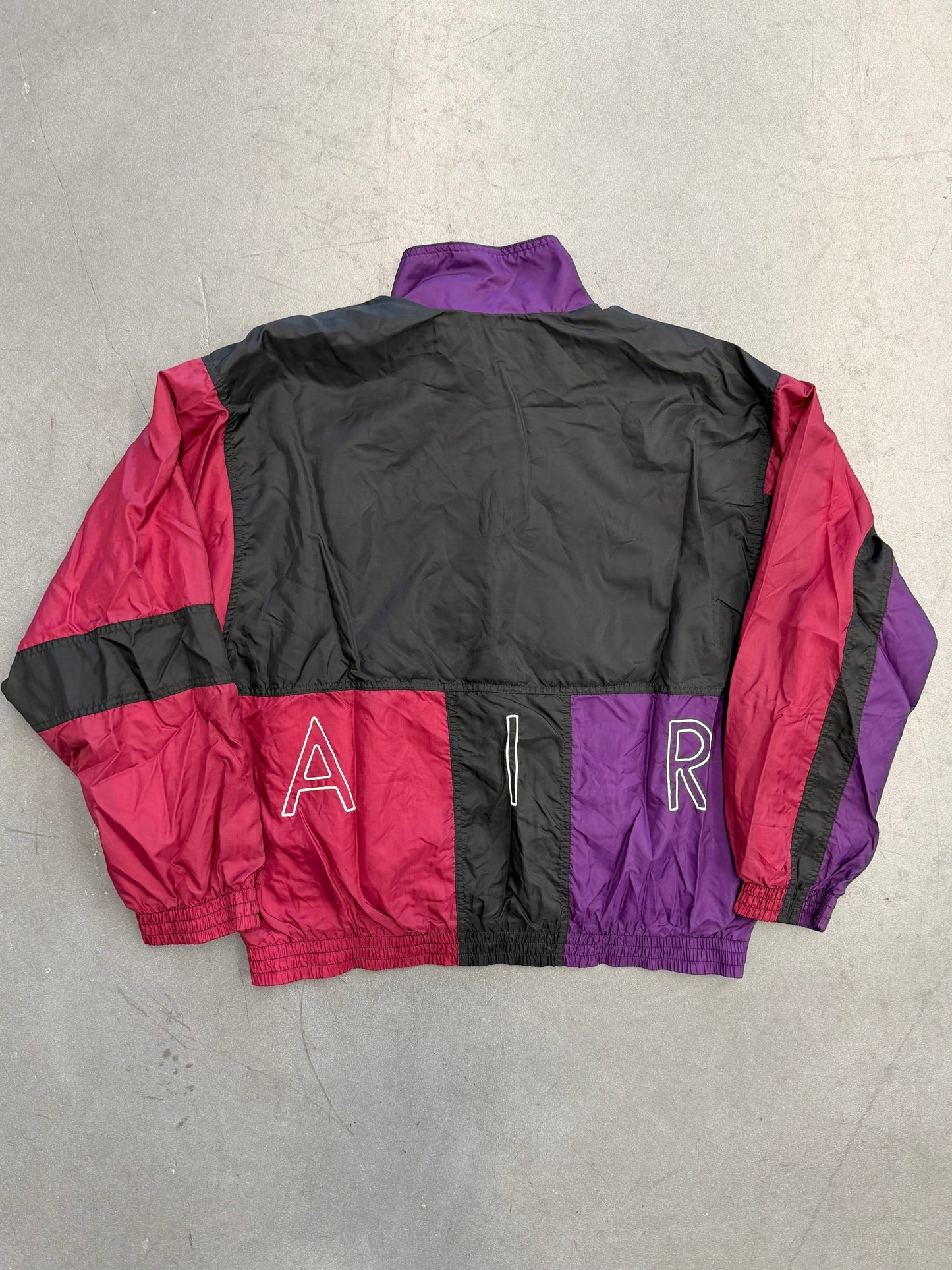 90S NIKE AIR COLORBLOCK ZIP-UP WINDBREAKER - FIREBERRY