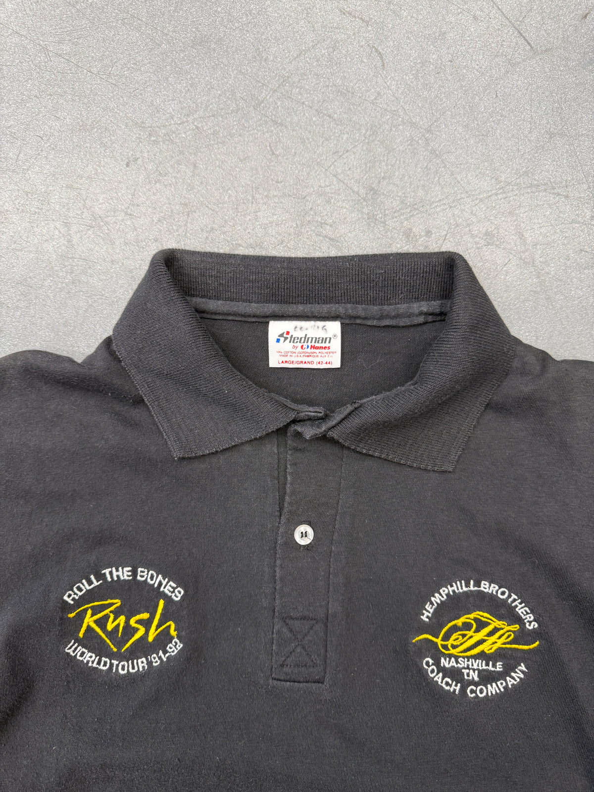 1991 RUSH ROLL THE BONES WORLD TOUR POLO (STEDMAN TAG)