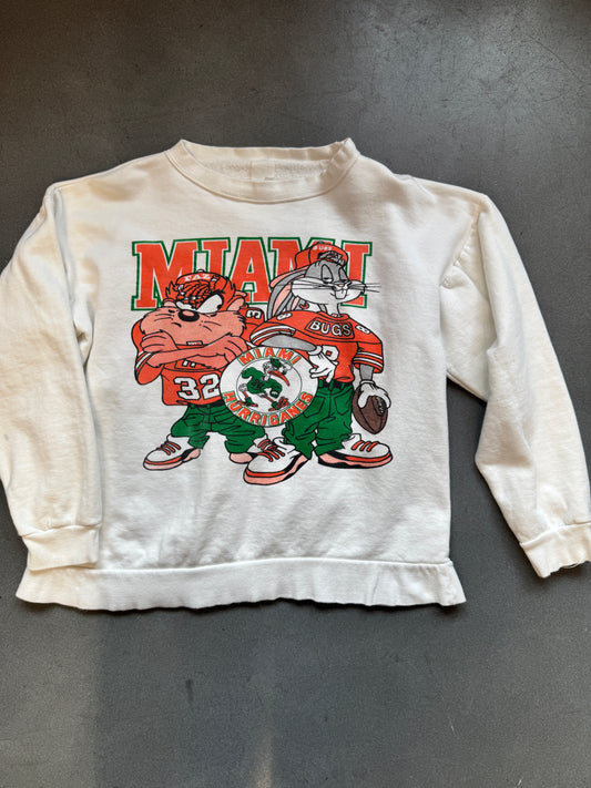 LOONEY TUNES UNIVERSITY OF MIAMI HURRICANES KRISS KROSS BOOTLEG CREWNECK (INFINI-T TAG)