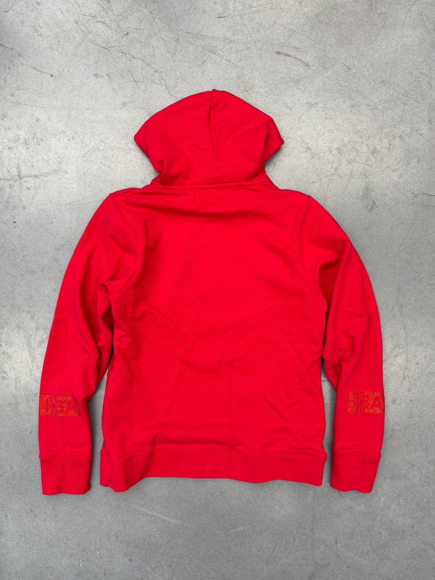 HOOD BY AIR HBA RHINESTONE GEM HOODIE - RED