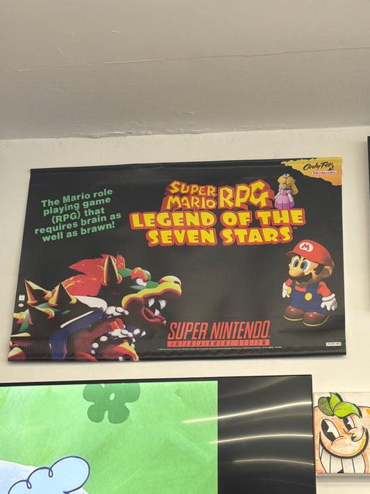 1996 SUPER MARIO RPG LEGEND OF THE SEVEN STARS SUPER NES GAME PROMO WINDOW DISPLAY