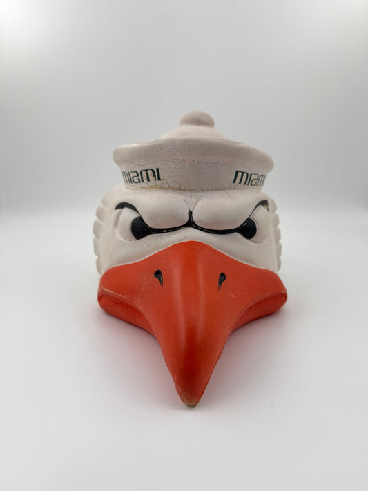 VINTAGE UNIVERSITY OF MIAMI HURRICANES SEBASTIAN FOAM HEAD