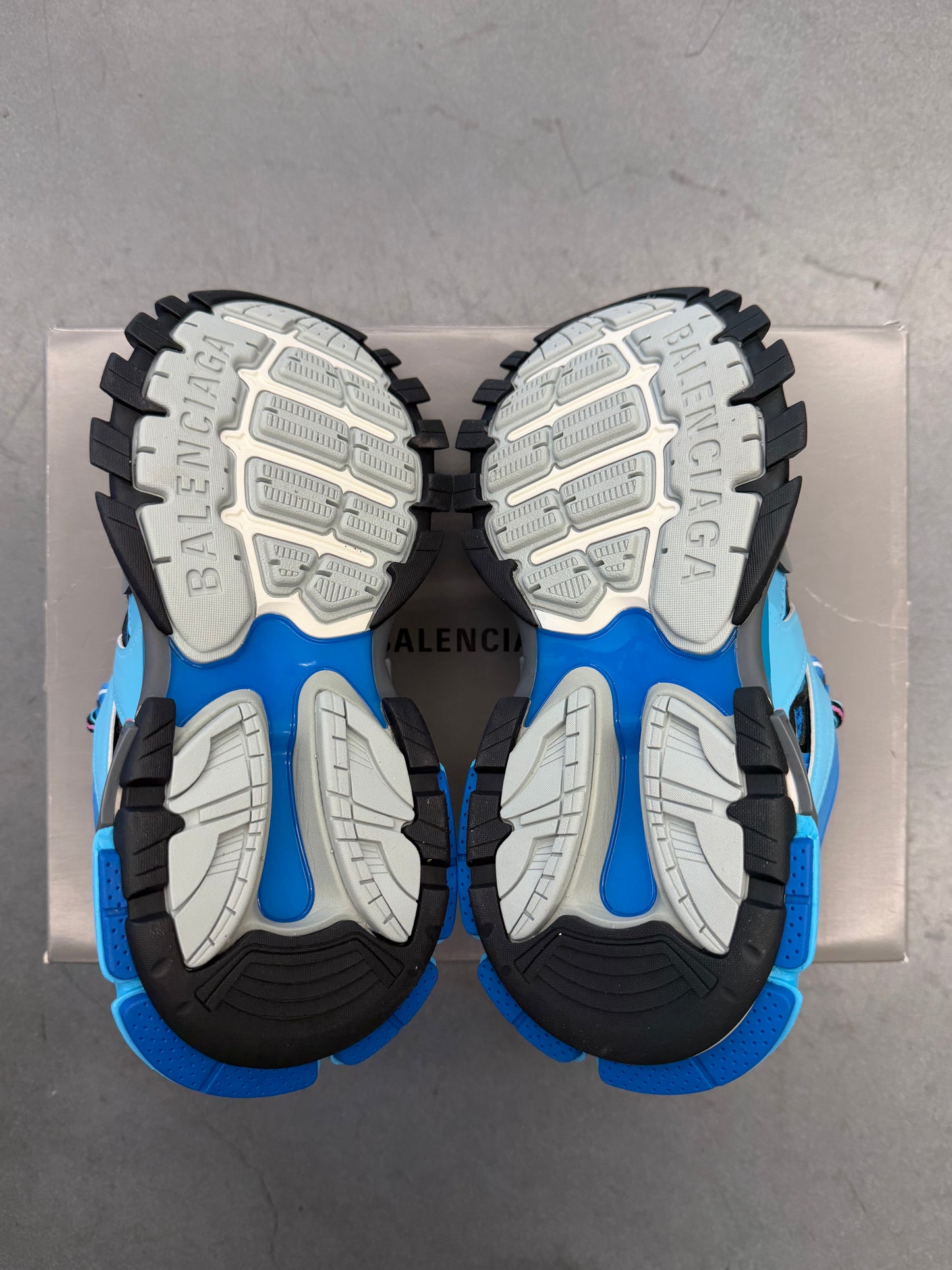 SIZE 38 BALENCIAGA TRACK RUNNERS - BLUE (W/BOX)