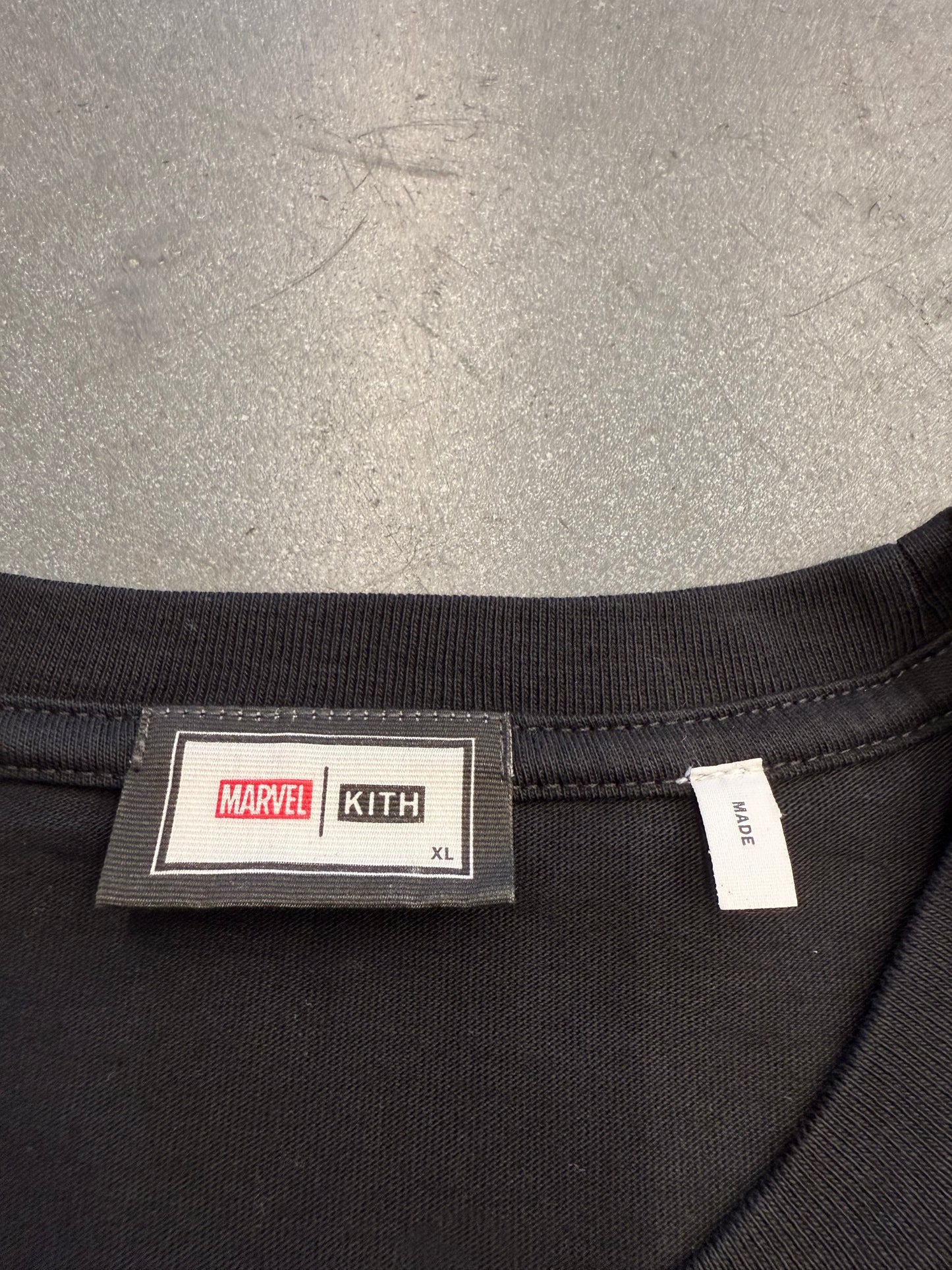 KITH X SPIDER-MAN WEB LOGO TEE - BLACK (NWT)