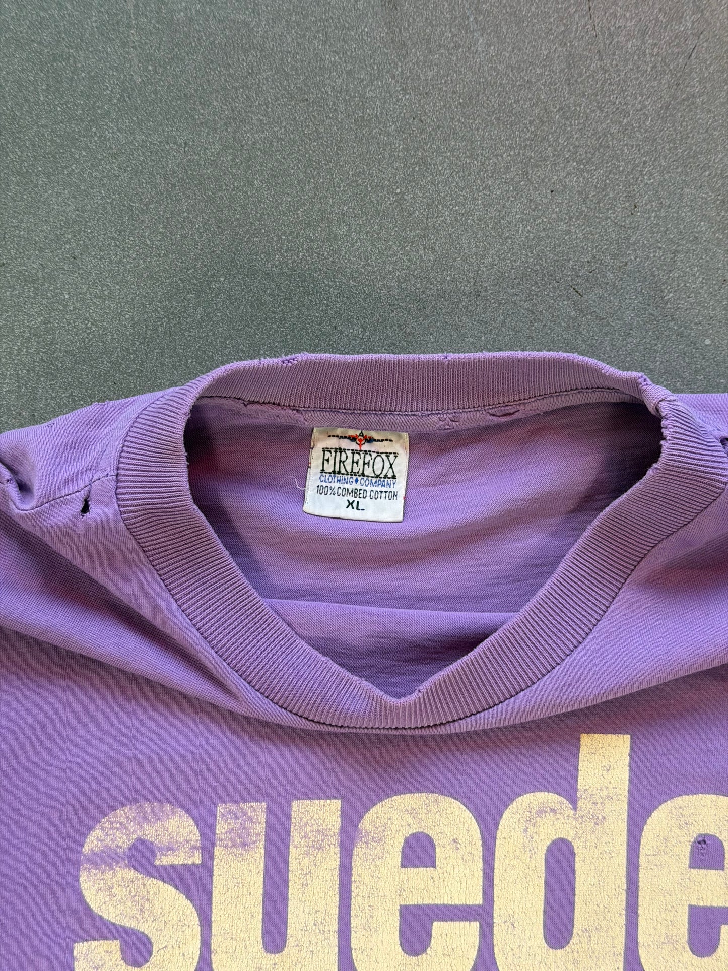 90S SUEDE "WE ARE A BOY WE ARE A GIRL" TEE (FIREFOX TAG)