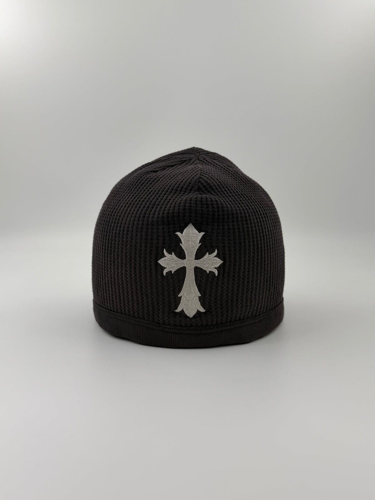 OLDER CHROME HEARTS THIN CROSS THERMAL WAFFLE BEANIE - FADED