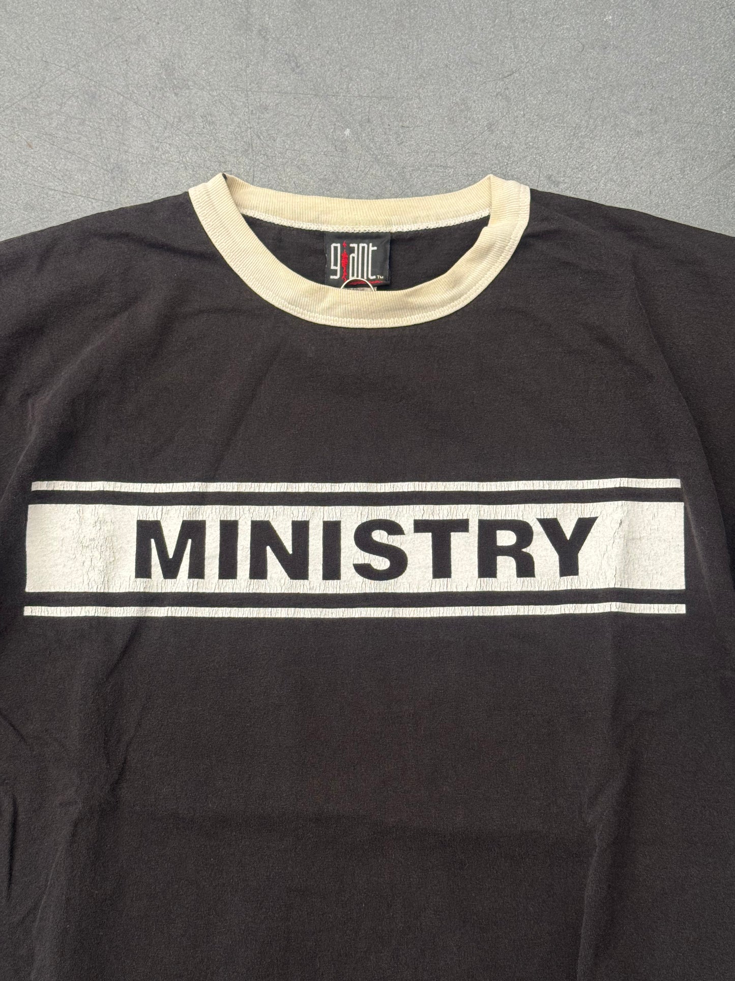 1999 MINISTRY DARK SIDE OF THE SPOON RINGER TEE (GIANT TAG)