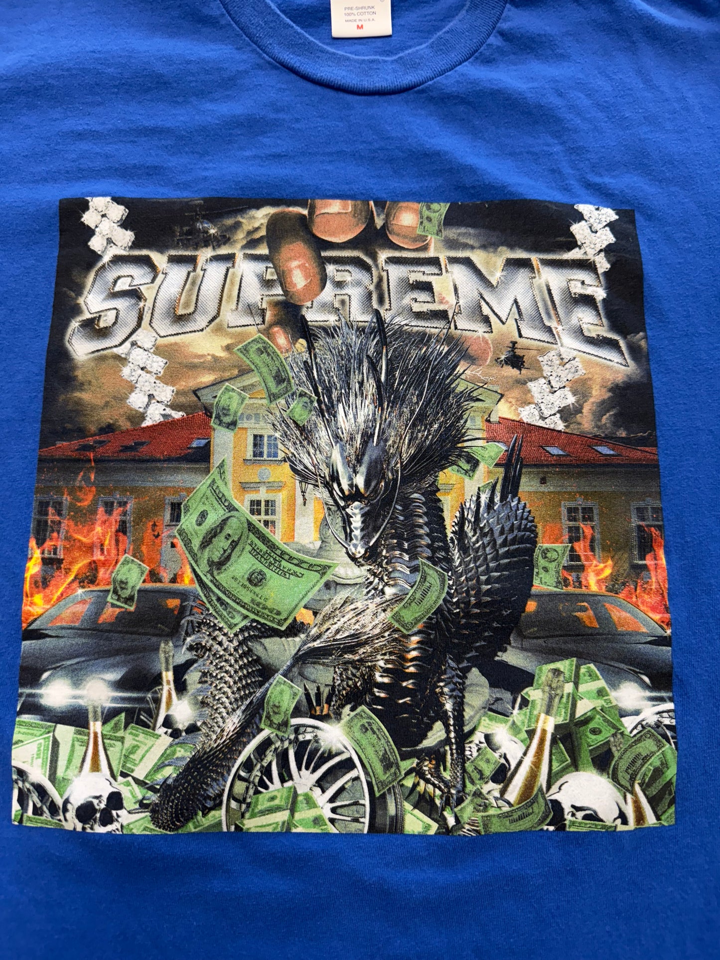 SS20 SUPREME DRAGON TEE BLUE MEDIUM