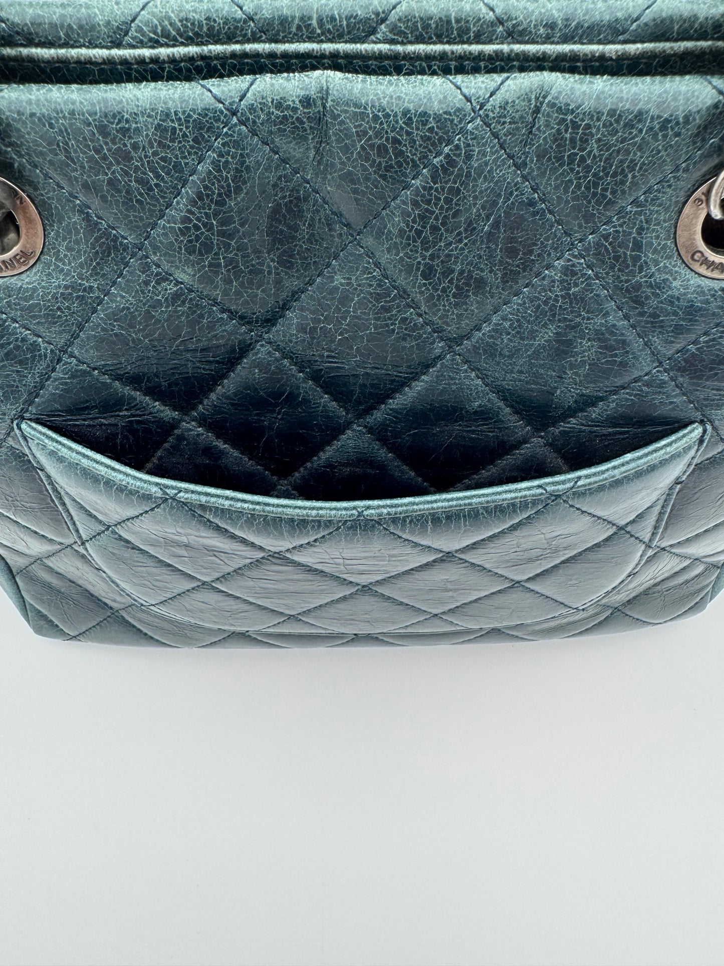 2014 CHANEL SMALL GLAZED CALFSKIN DUO COLOR FLAP BAG